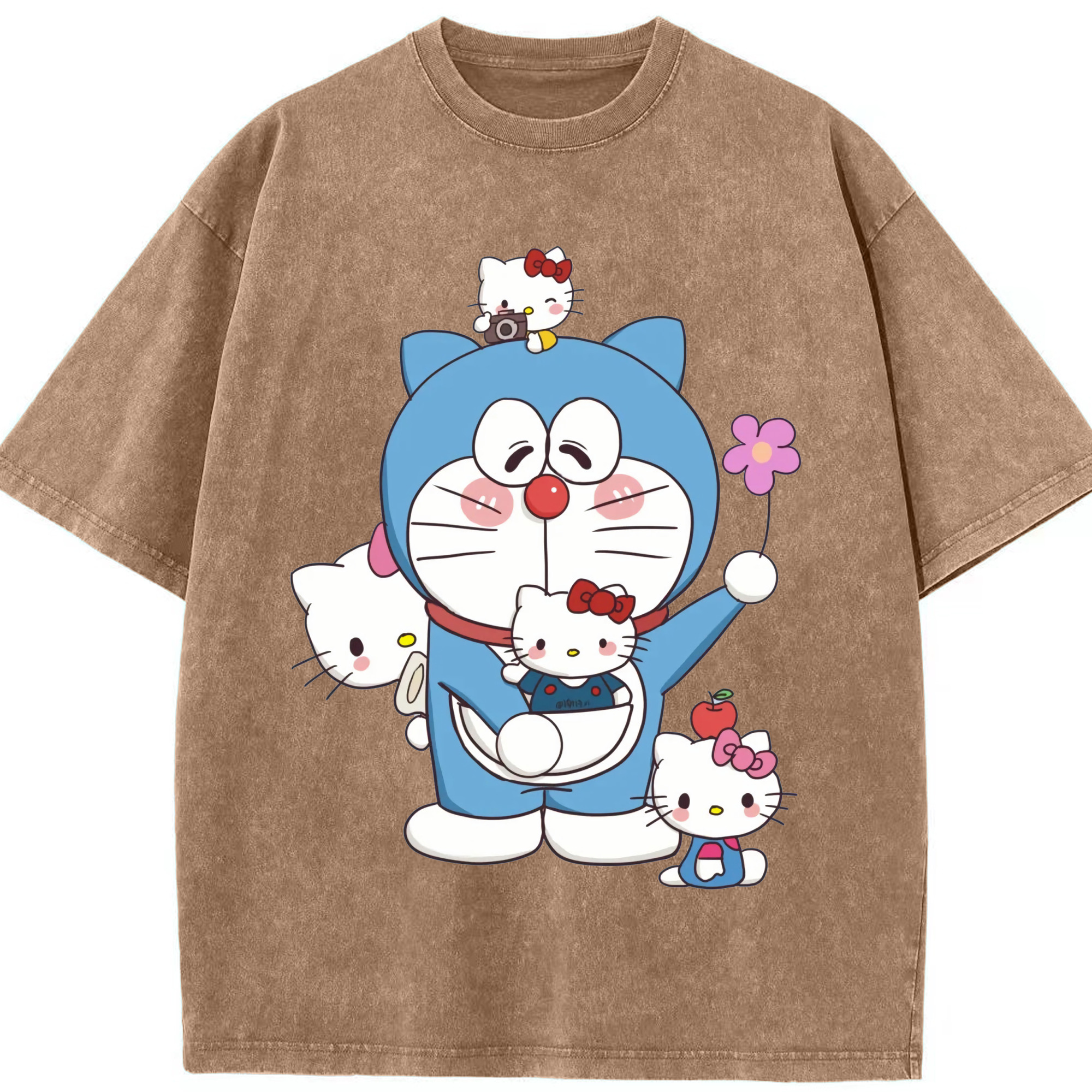 （画像用） ドラえもん Doraemon 綿100% ヴィンテージ風 半袖Tシャツ（フロントプリント）