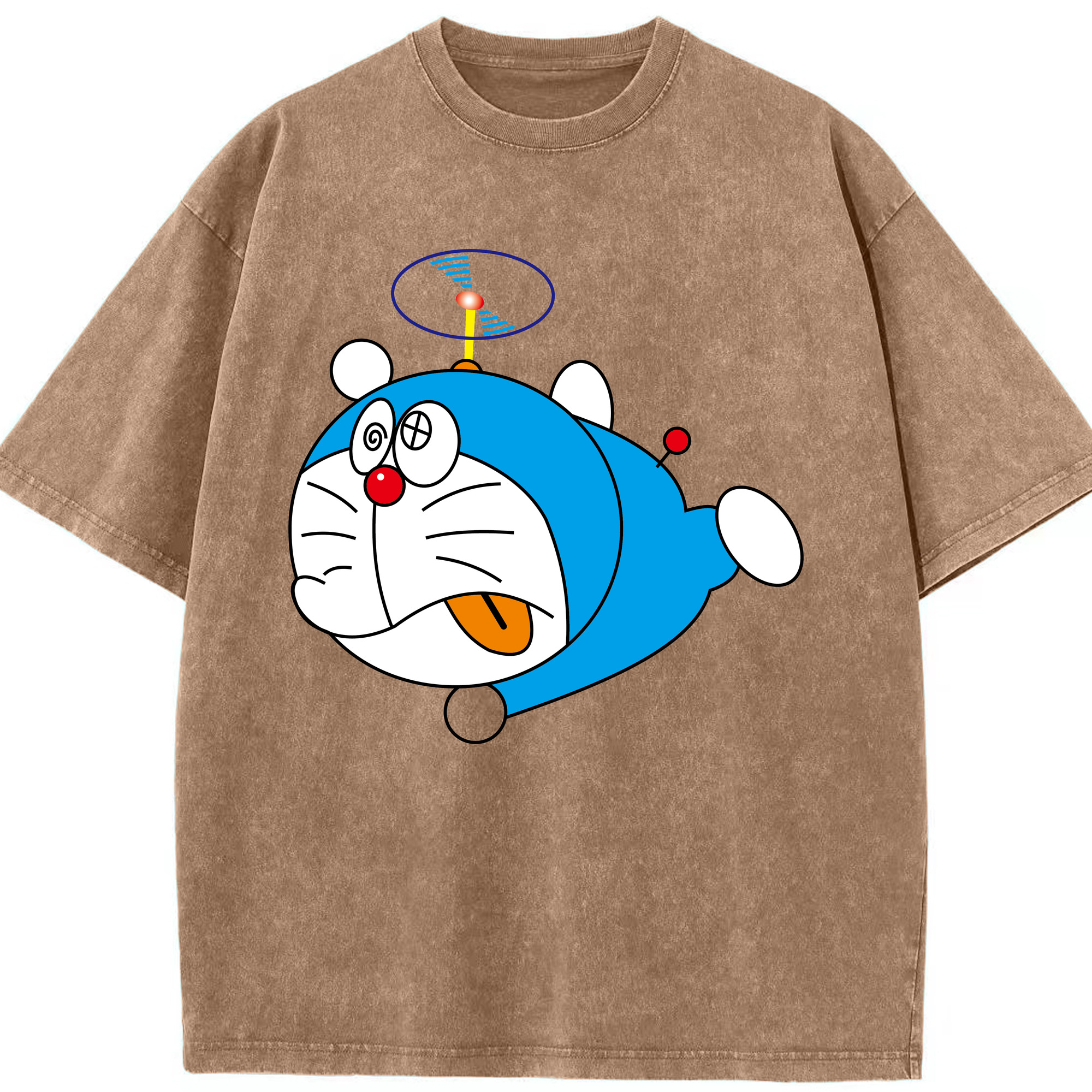 （画像用） ドラえもん Doraemon 綿100% ヴィンテージ風 半袖Tシャツ（フロントプリント）