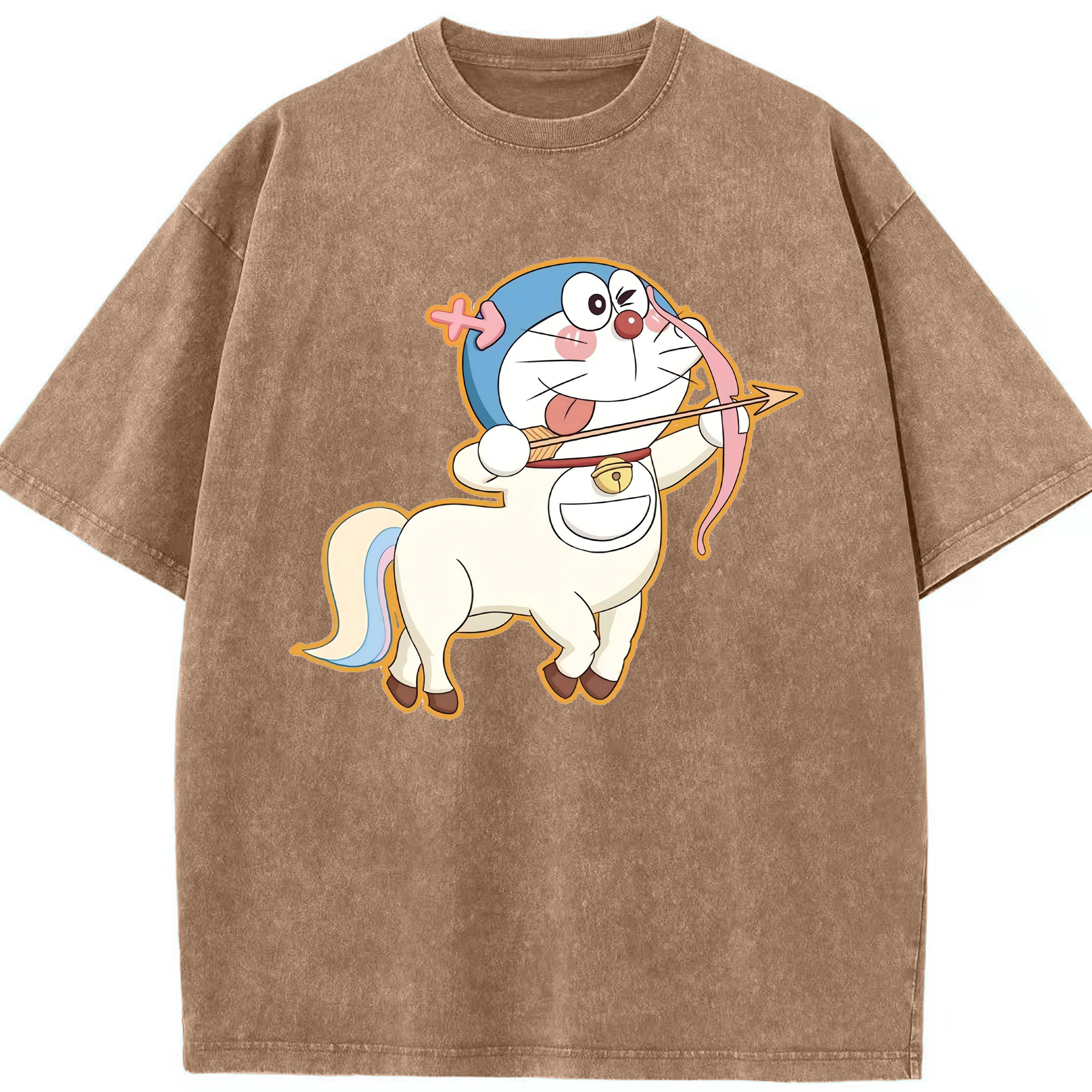（画像用） ドラえもん Doraemon 綿100% ヴィンテージ風 半袖Tシャツ（フロントプリント）