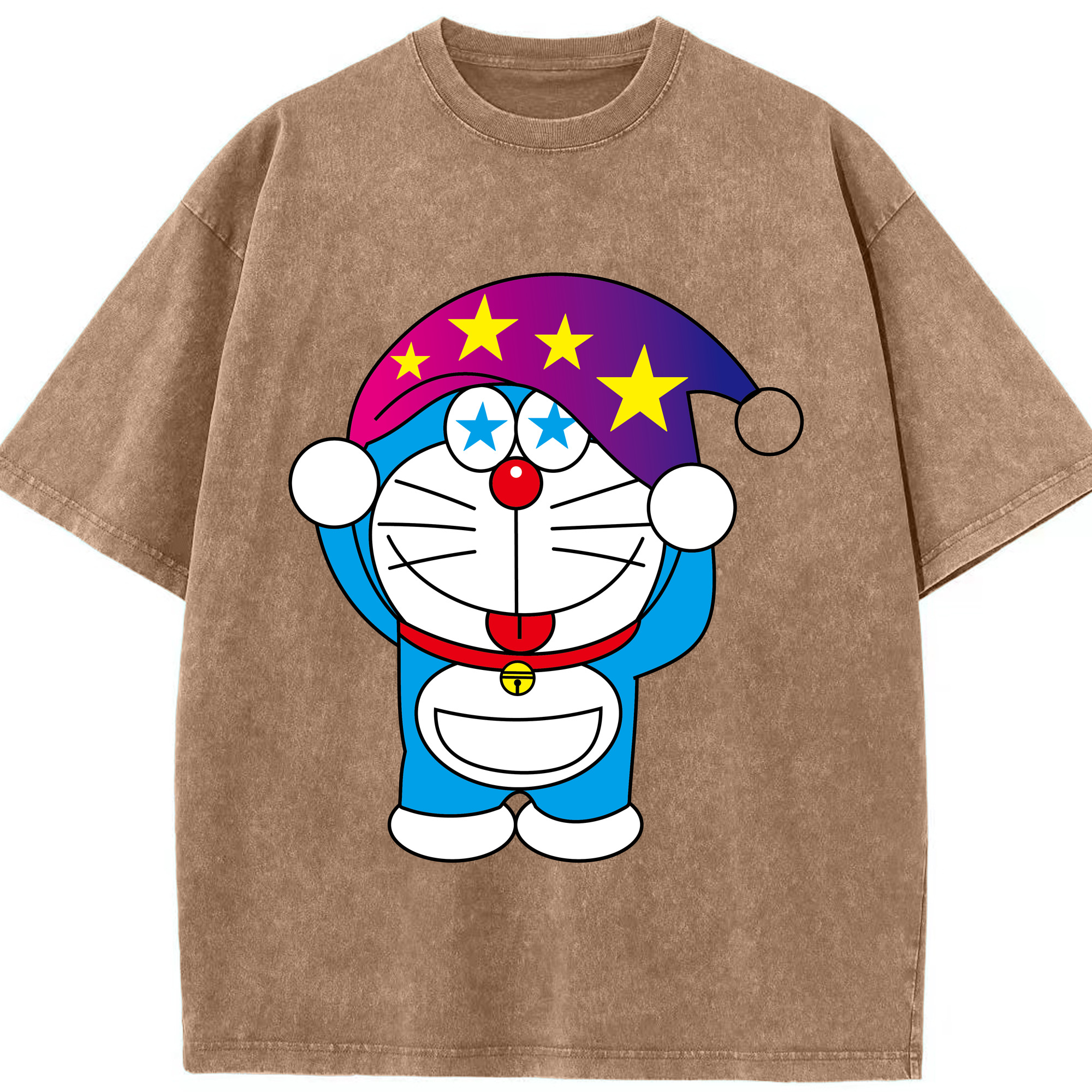 （画像用） ドラえもん Doraemon 綿100% ヴィンテージ風 半袖Tシャツ（フロントプリント）