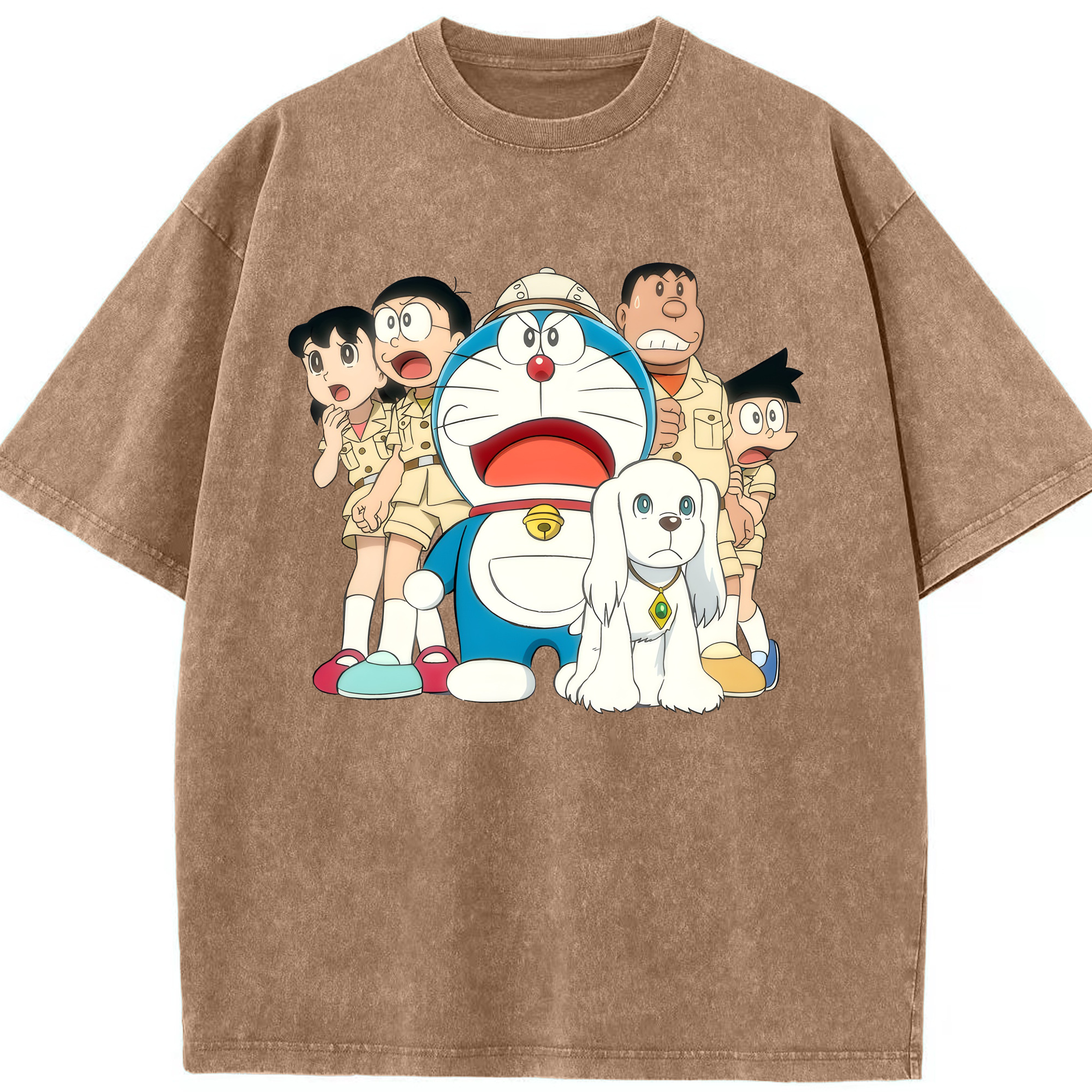 （画像用） ドラえもん Doraemon 綿100% ヴィンテージ風 半袖Tシャツ（フロントプリント）