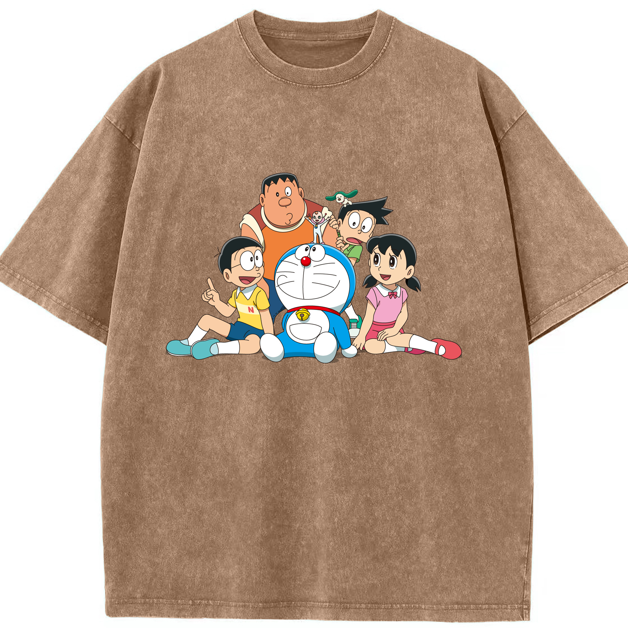 （画像用） ドラえもん Doraemon 綿100% ヴィンテージ風 半袖Tシャツ（フロントプリント）
