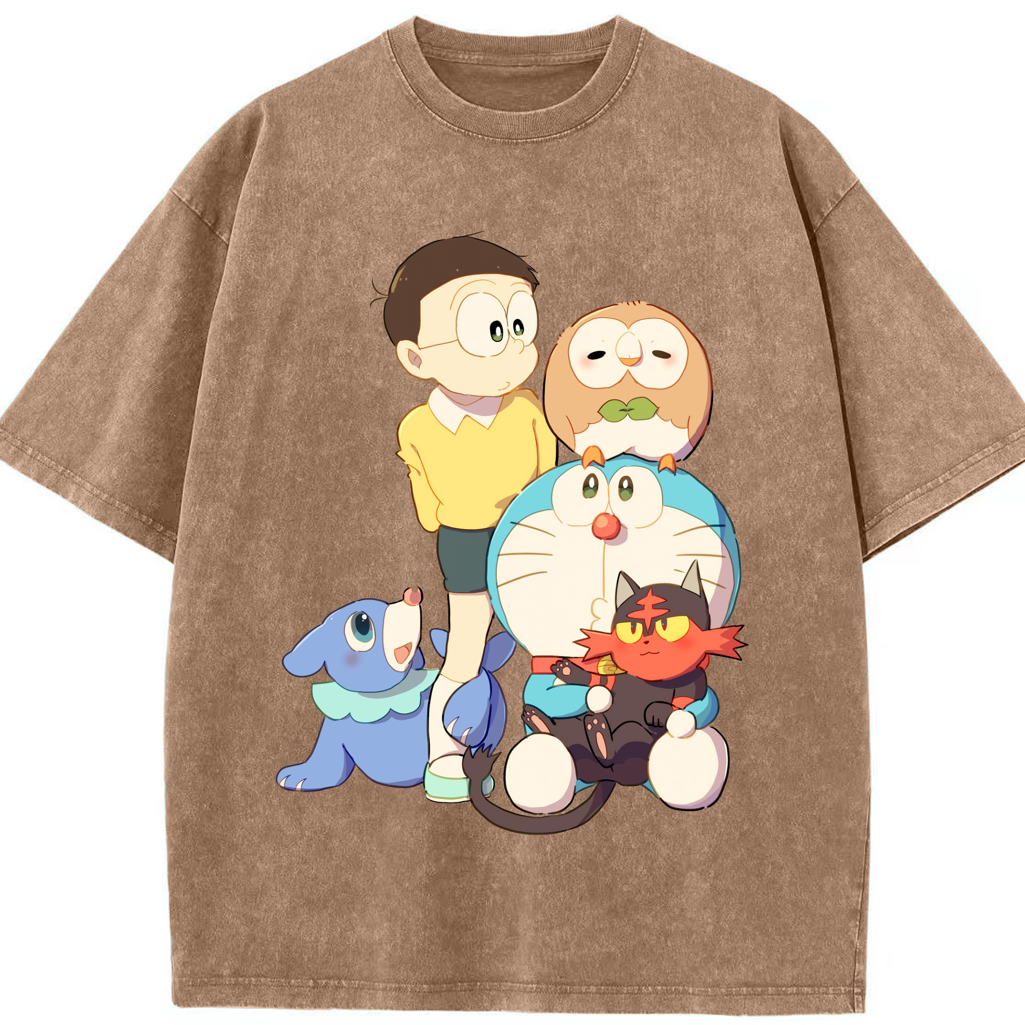 （画像用） ドラえもん Doraemon 綿100% ヴィンテージ風 半袖Tシャツ（フロントプリント）
