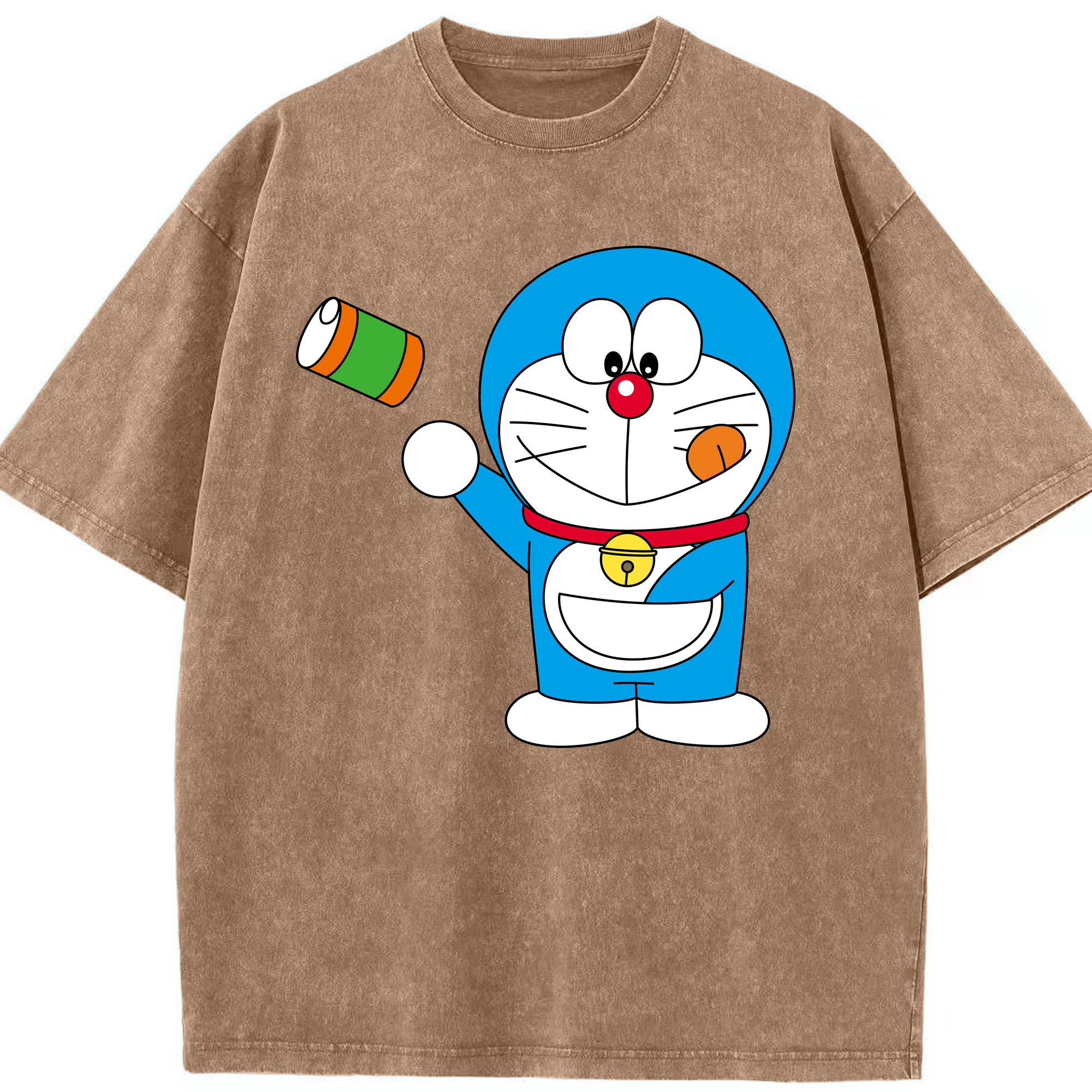 （画像用） ドラえもん Doraemon 綿100% ヴィンテージ風 半袖Tシャツ（フロントプリント）