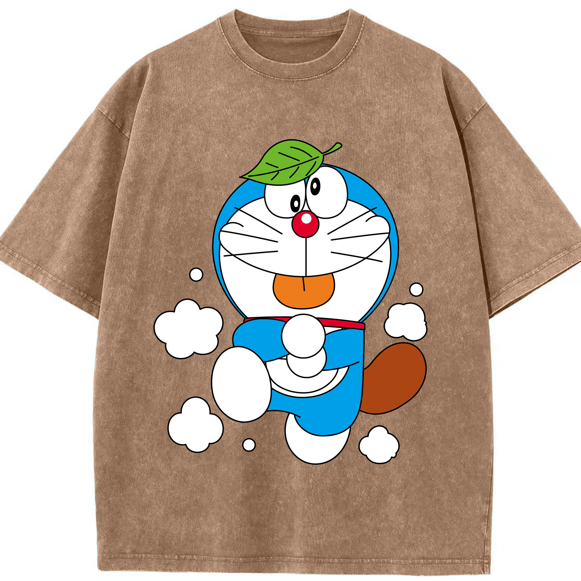 （画像用） ドラえもん Doraemon 綿100% ヴィンテージ風 半袖Tシャツ（フロントプリント）