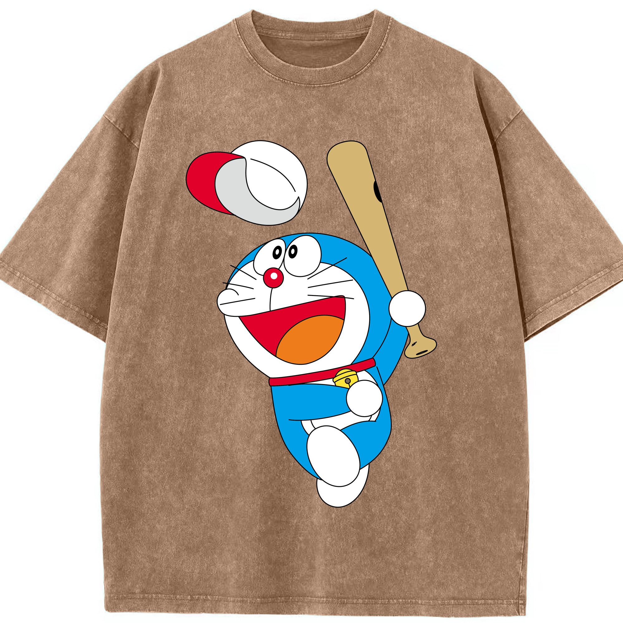 （画像用） ドラえもん Doraemon 綿100% ヴィンテージ風 半袖Tシャツ（フロントプリント）