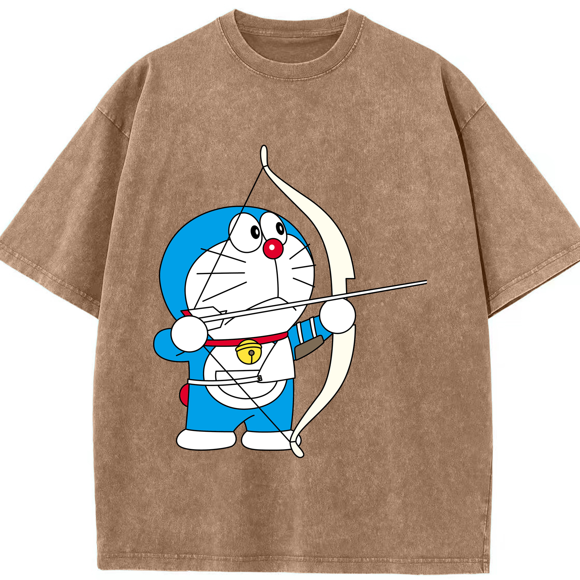 （画像用） ドラえもん Doraemon 綿100% ヴィンテージ風 半袖Tシャツ（フロントプリント）