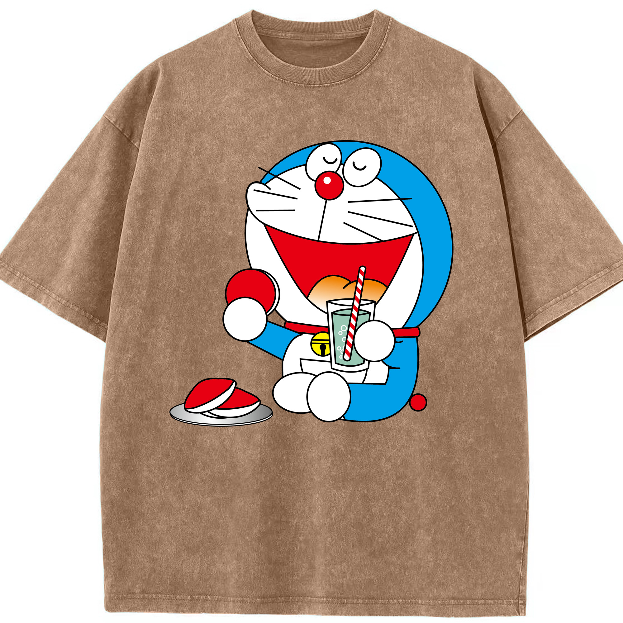 （画像用） ドラえもん Doraemon 綿100% ヴィンテージ風 半袖Tシャツ（フロントプリント）