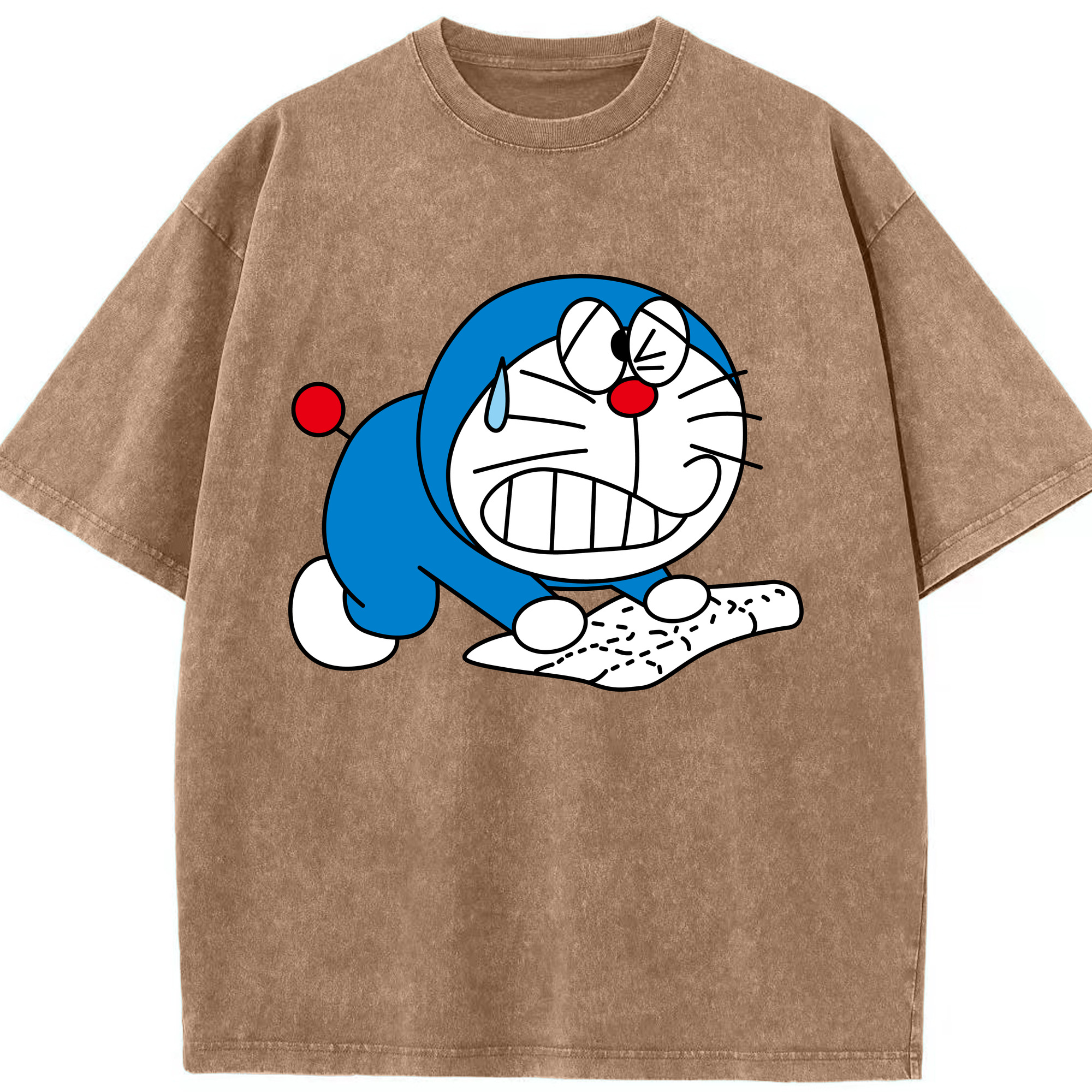 （画像用） ドラえもん Doraemon 綿100% ヴィンテージ風 半袖Tシャツ（フロントプリント）