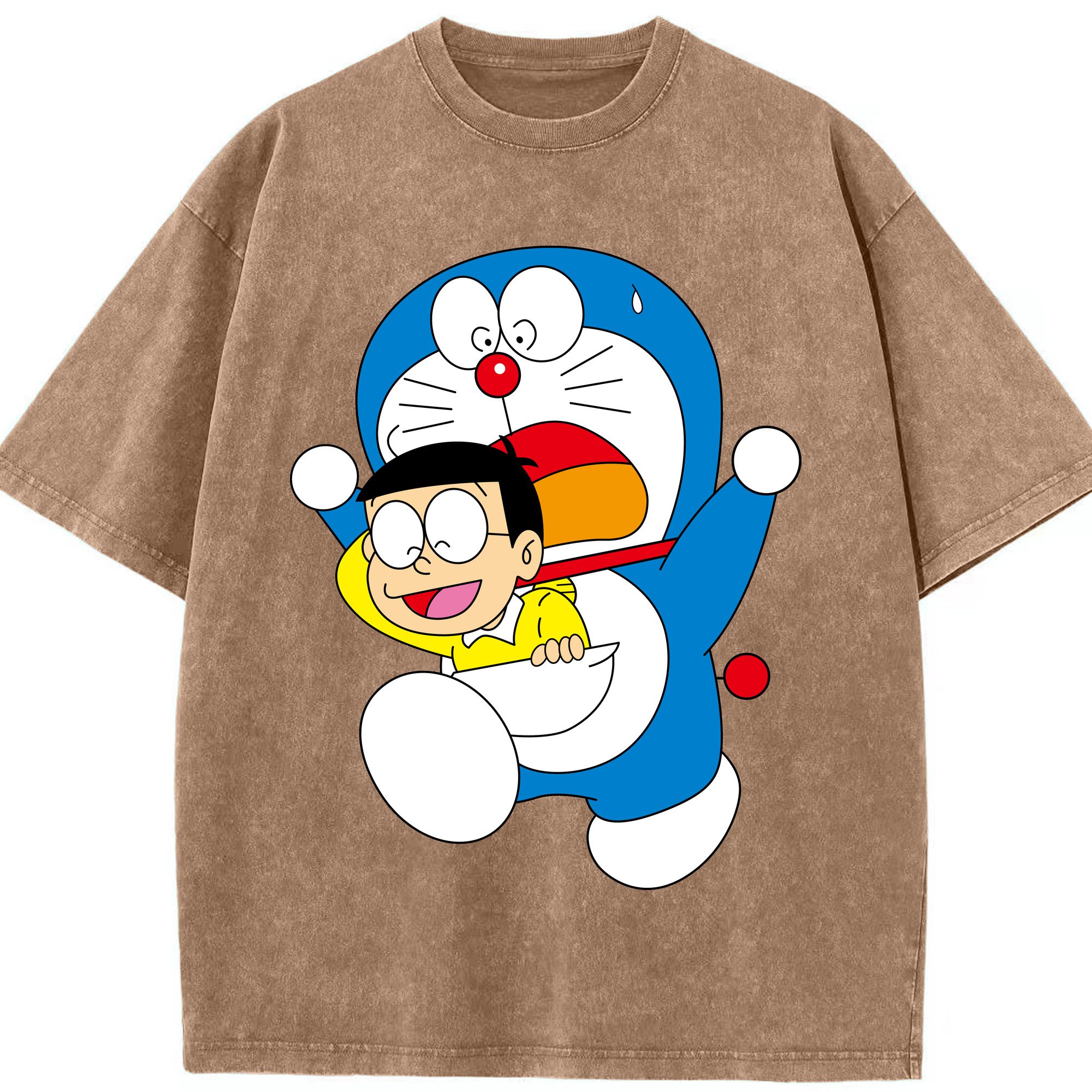 （画像用） ドラえもん Doraemon 綿100% ヴィンテージ風 半袖Tシャツ（フロントプリント）