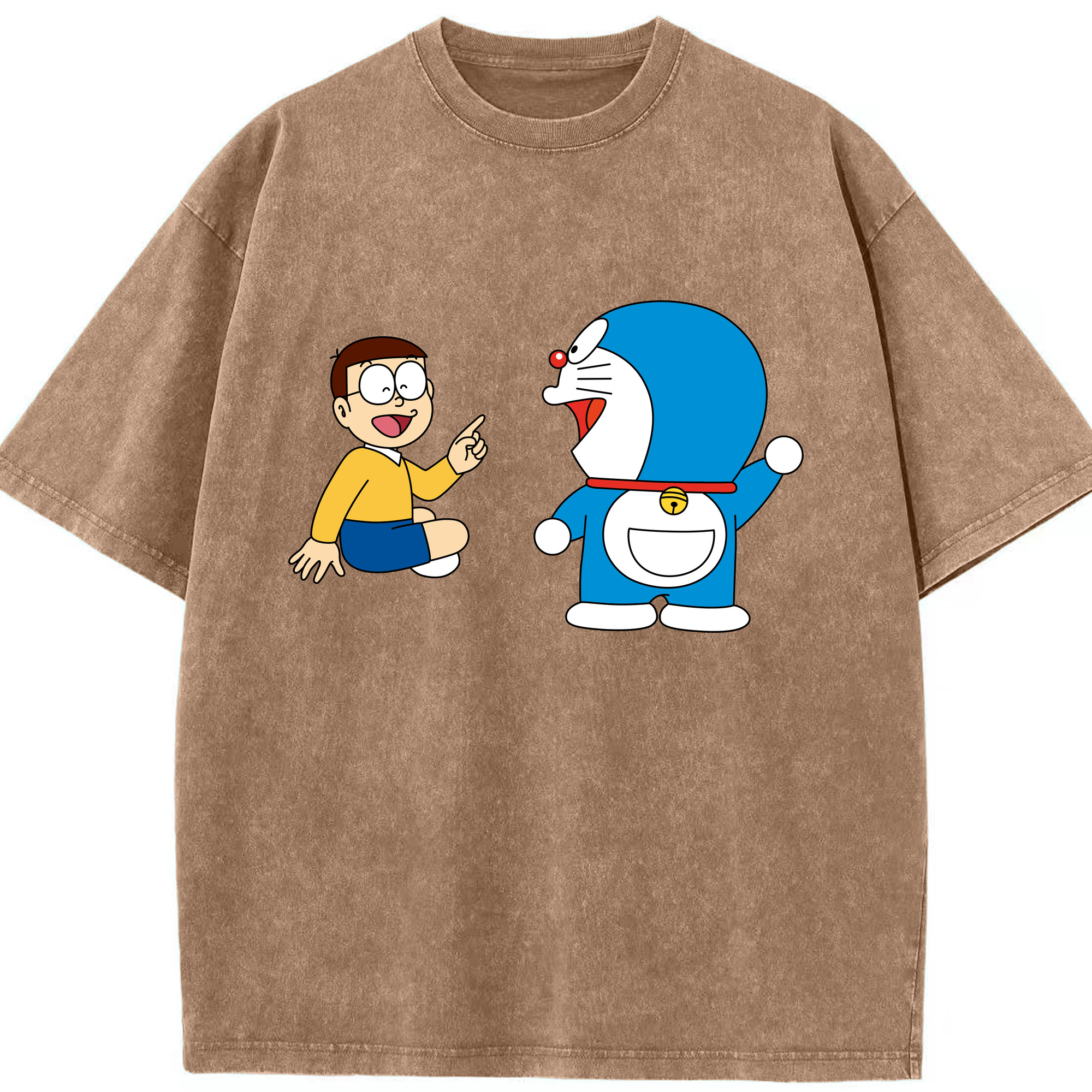 （画像用） ドラえもん Doraemon 綿100% ヴィンテージ風 半袖Tシャツ（フロントプリント）