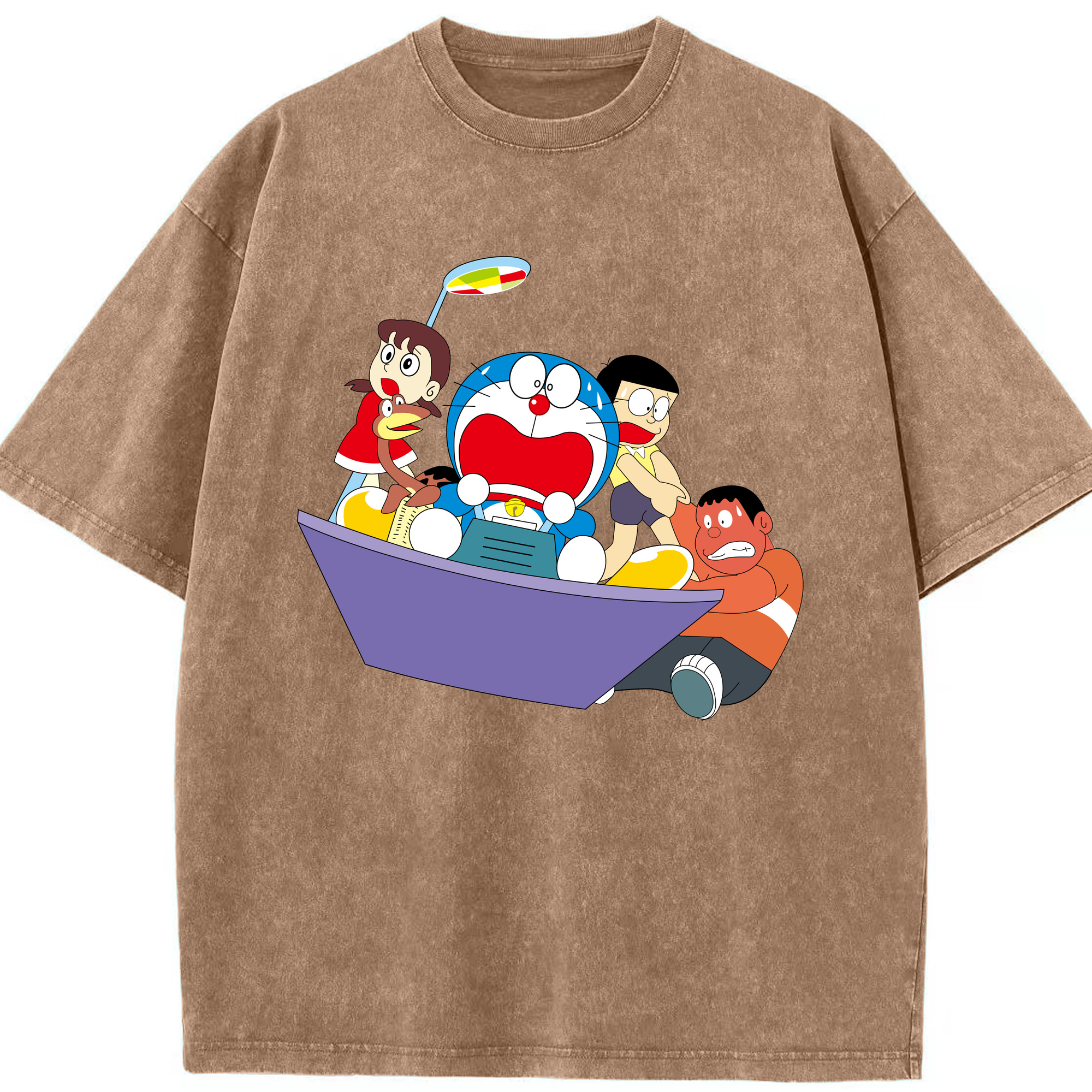 （画像用） ドラえもん Doraemon 綿100% ヴィンテージ風 半袖Tシャツ（フロントプリント）