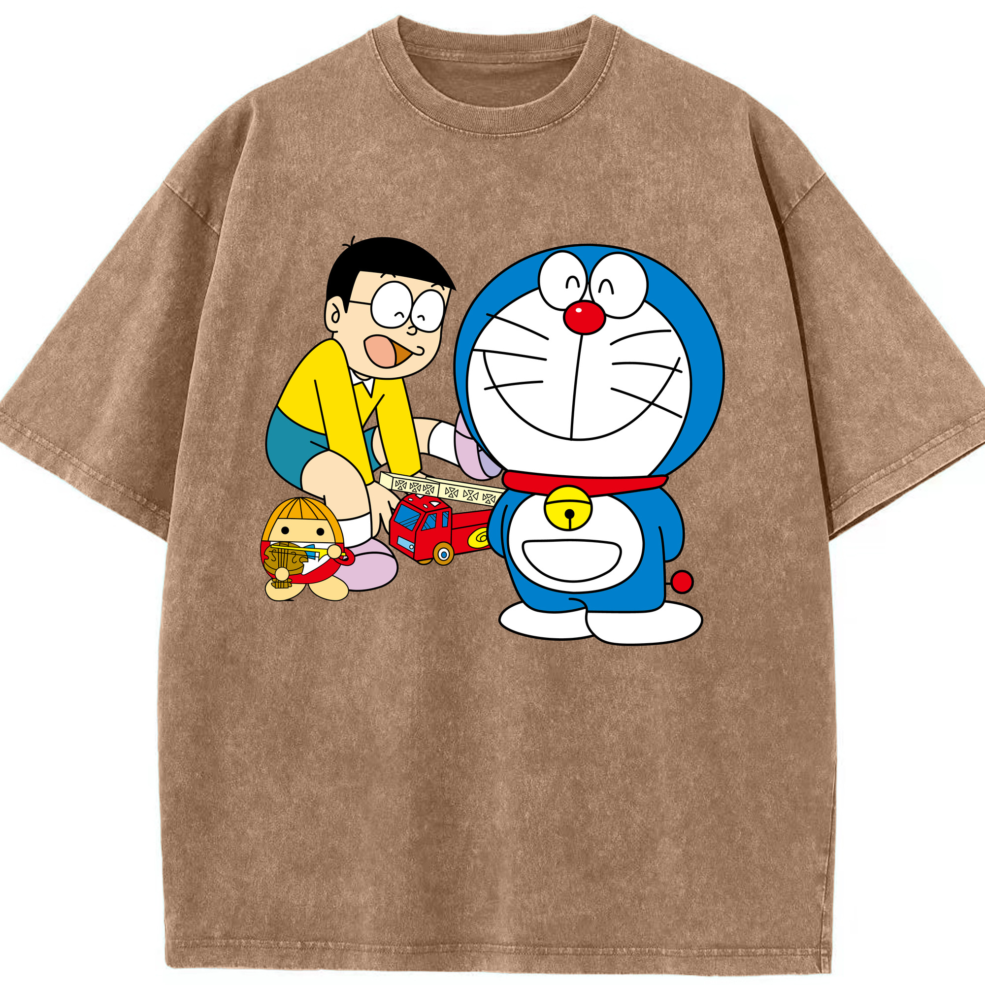 （画像用） ドラえもん Doraemon 綿100% ヴィンテージ風 半袖Tシャツ（フロントプリント）