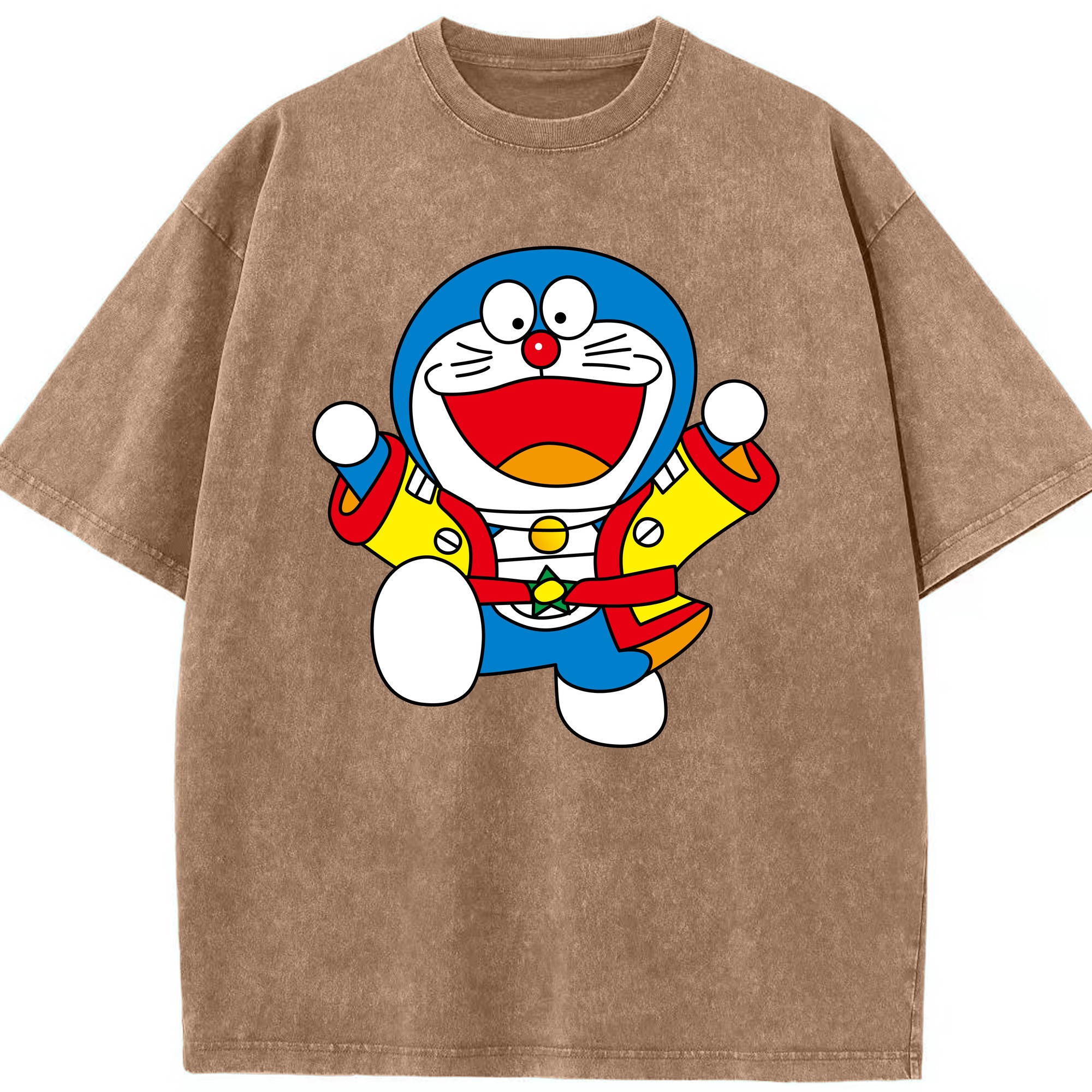 （画像用） ドラえもん Doraemon 綿100% ヴィンテージ風 半袖Tシャツ（フロントプリント）