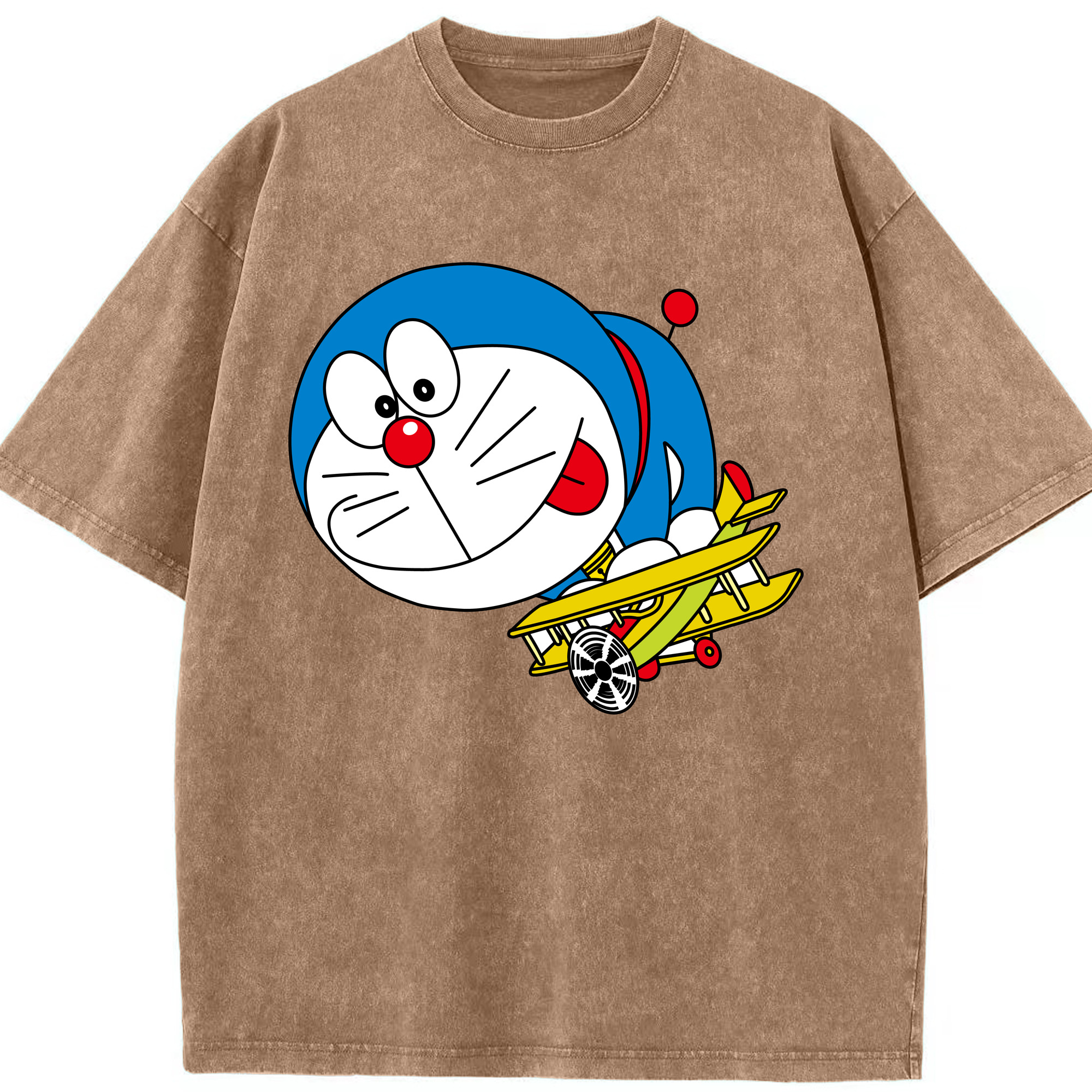 （画像用） ドラえもん Doraemon 綿100% ヴィンテージ風 半袖Tシャツ（フロントプリント）