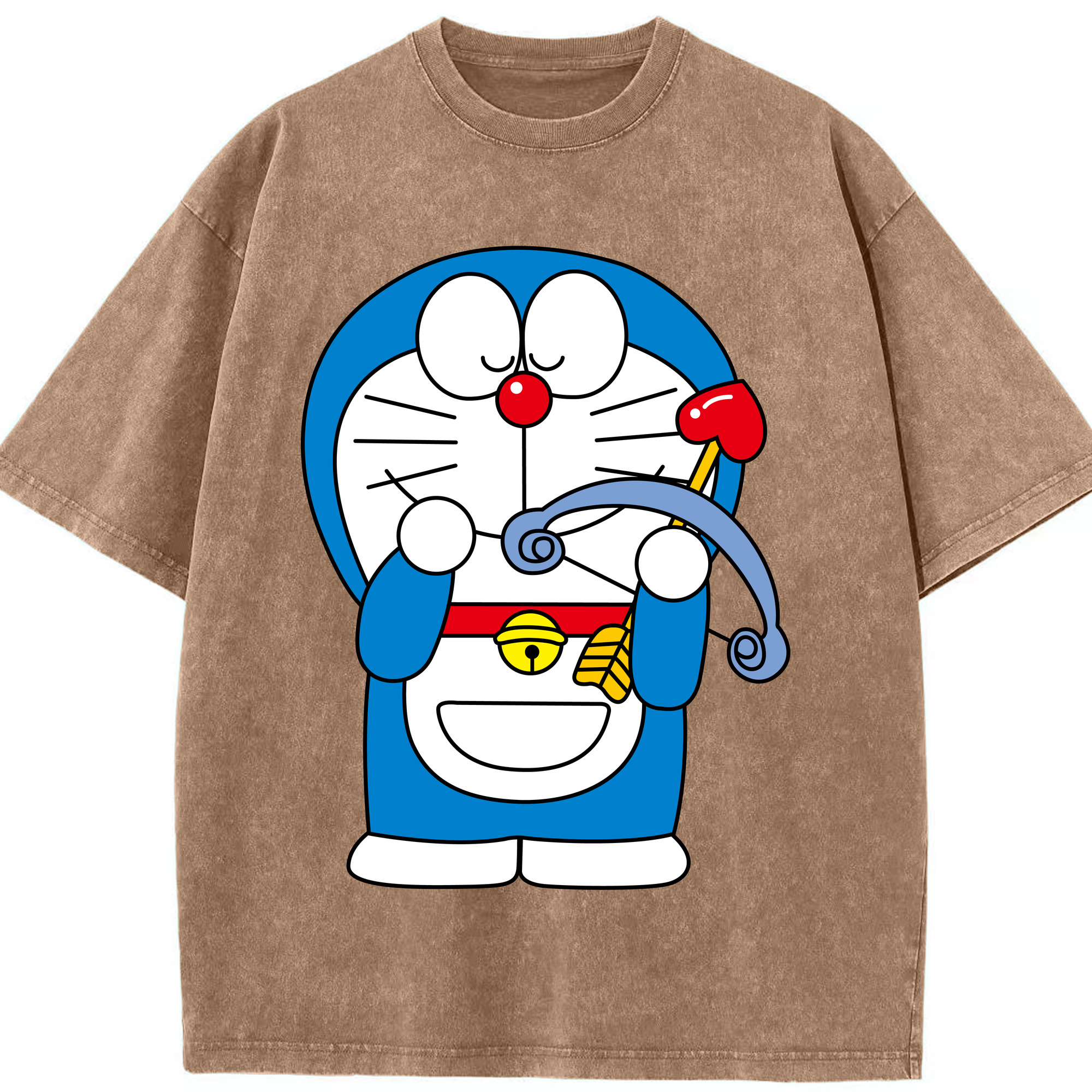 （画像用） ドラえもん Doraemon 綿100% ヴィンテージ風 半袖Tシャツ（フロントプリント）