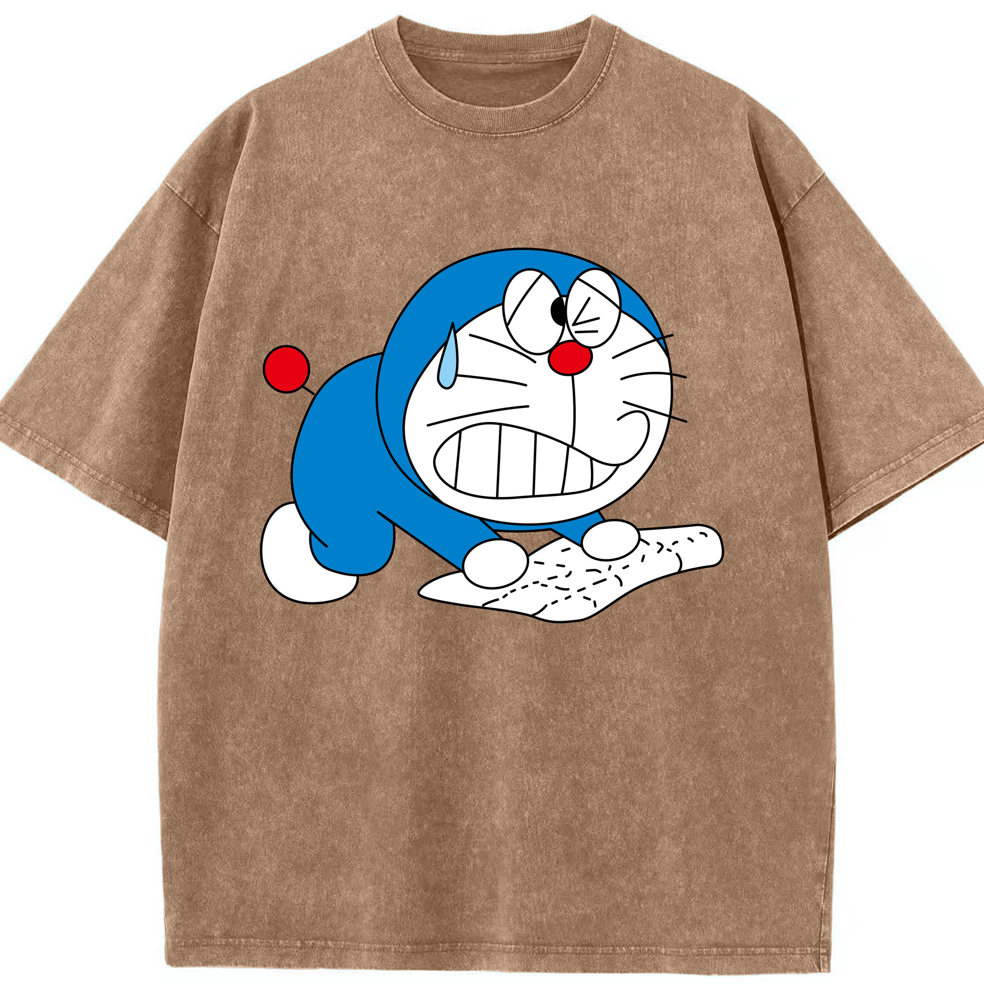 （画像用） ドラえもん Doraemon 綿100% ヴィンテージ風 半袖Tシャツ（フロントプリント）