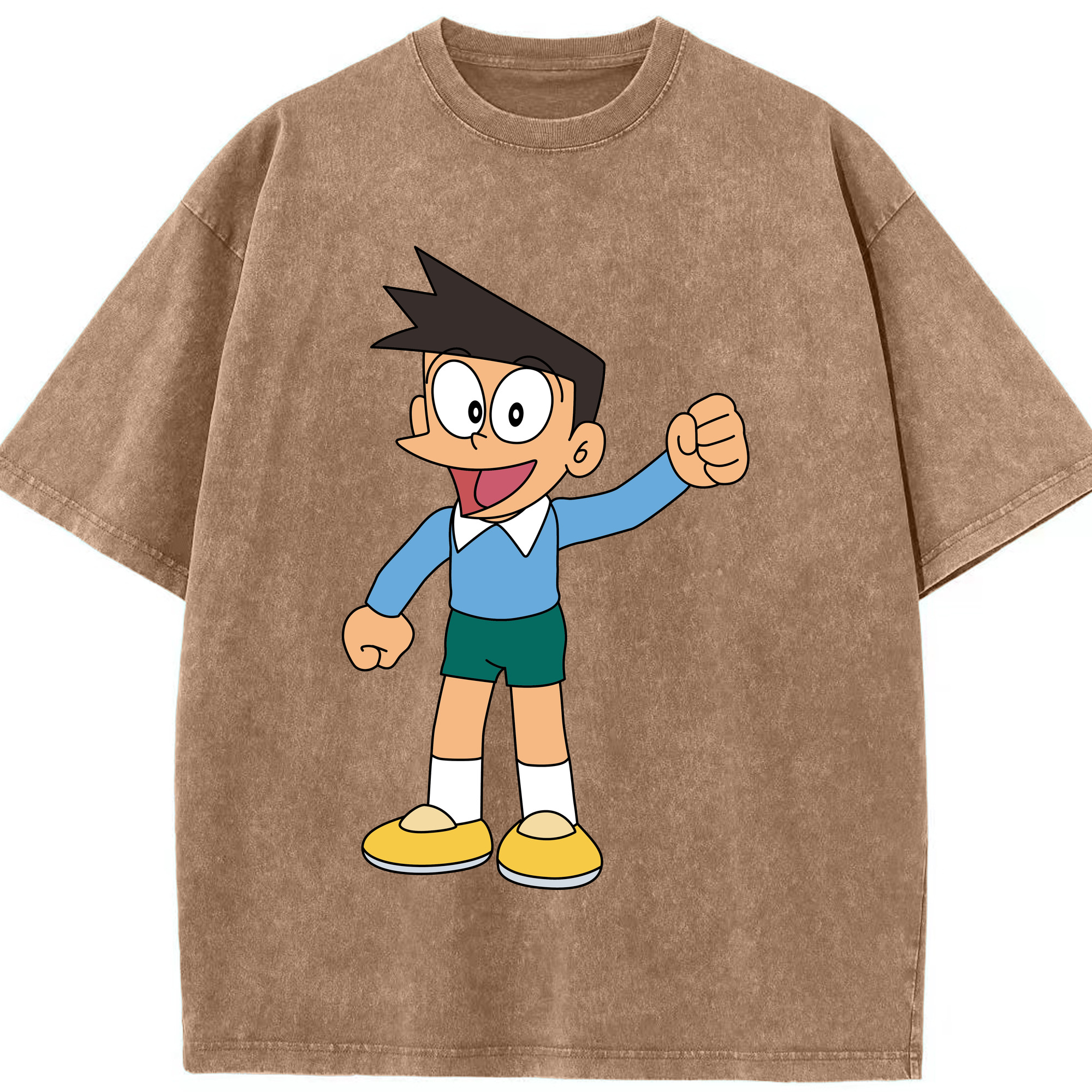（画像用） ドラえもん 骨川 スネ夫 Doraemon Honekawa Suneo 綿100% ヴィンテージ風 半袖Tシャツ（フロントプリント）