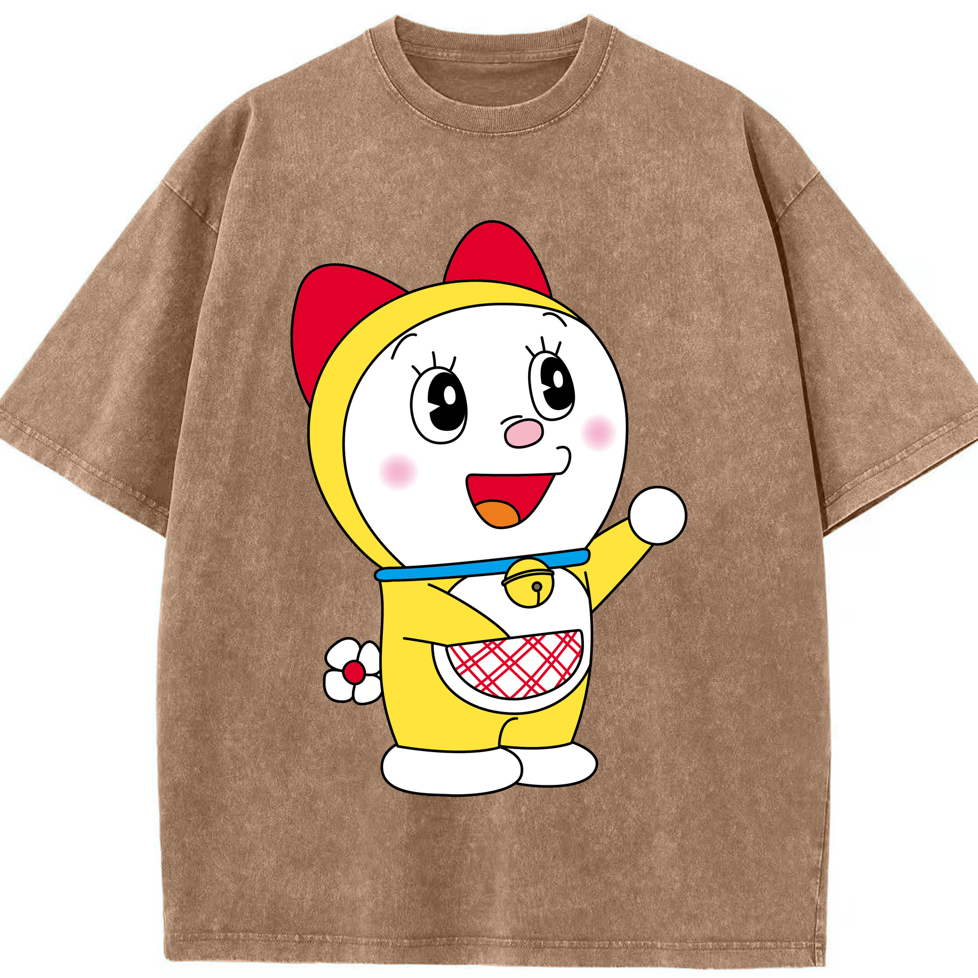 （画像用） ドラえもん ドラミ Doraemon Dorami 綿100% ヴィンテージ風 半袖Tシャツ（フロントプリント）