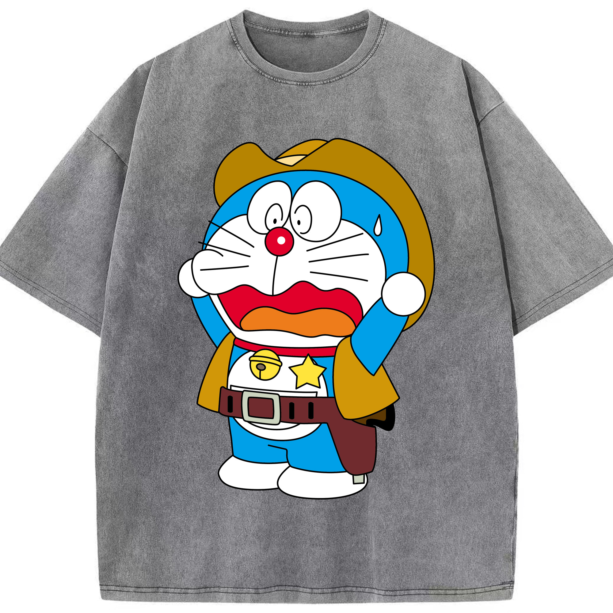 （画像用） ドラえもん Doraemon 綿100% ヴィンテージ風 半袖Tシャツ（フロントプリント）