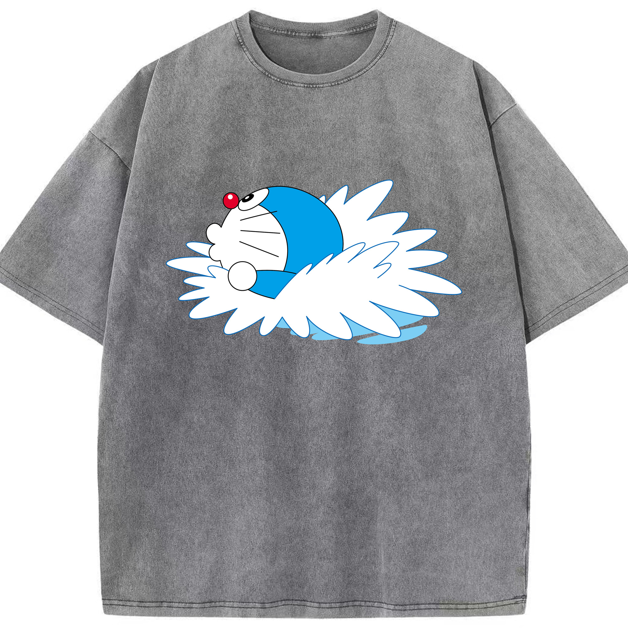 （画像用） ドラえもん Doraemon 綿100% ヴィンテージ風 半袖Tシャツ（フロントプリント）