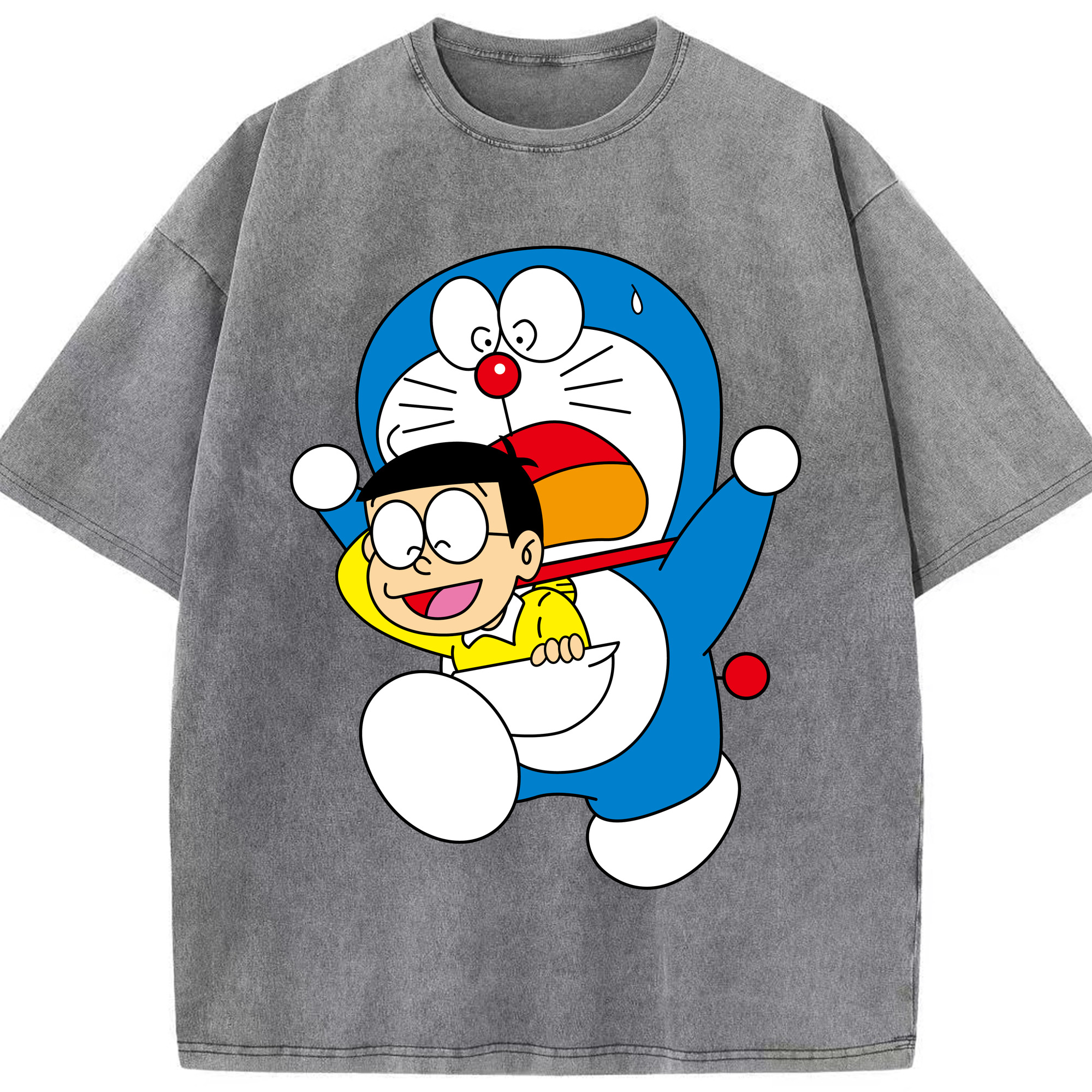 （画像用） ドラえもん Doraemon 綿100% ヴィンテージ風 半袖Tシャツ（フロントプリント）