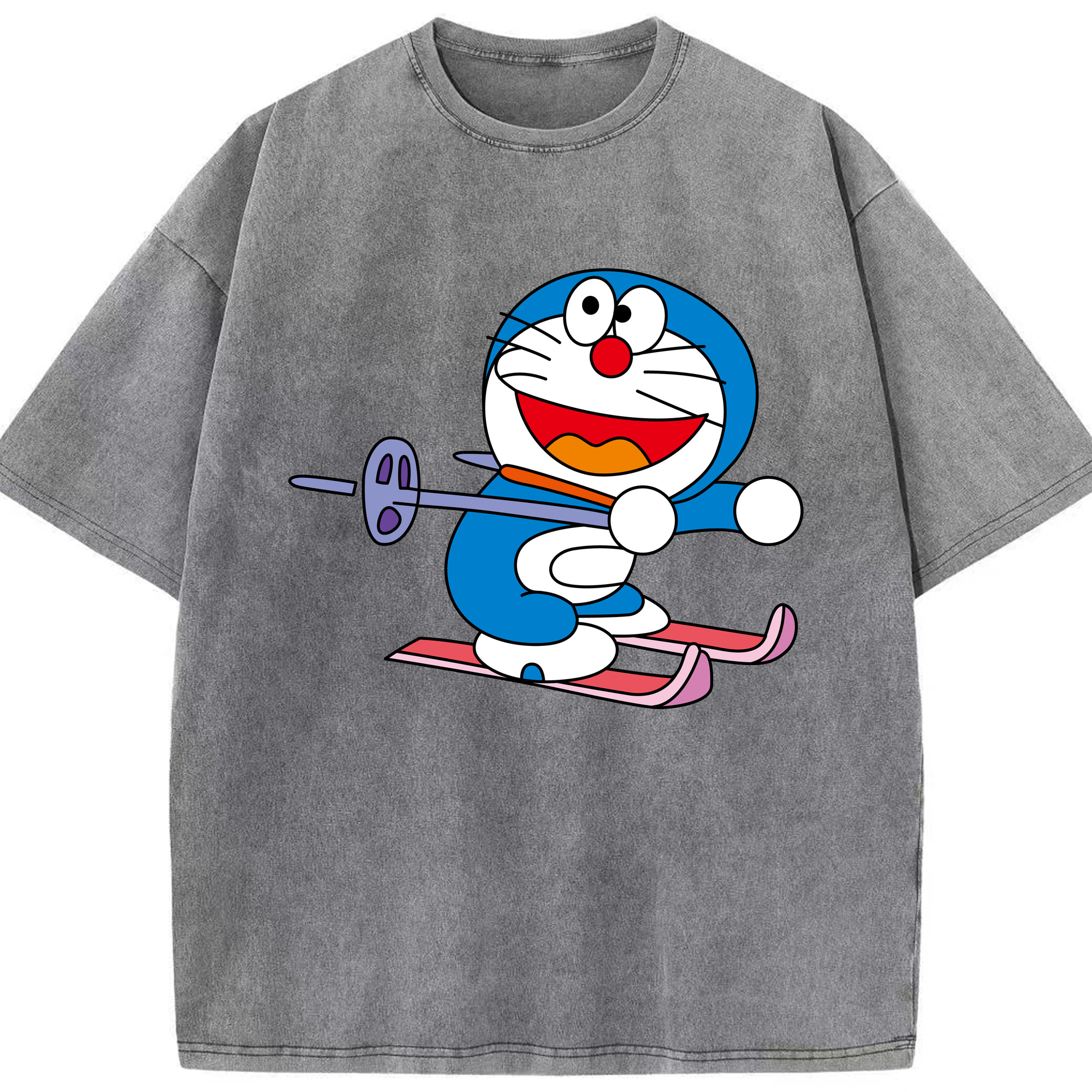 （画像用） ドラえもん Doraemon 綿100% ヴィンテージ風 半袖Tシャツ（フロントプリント）