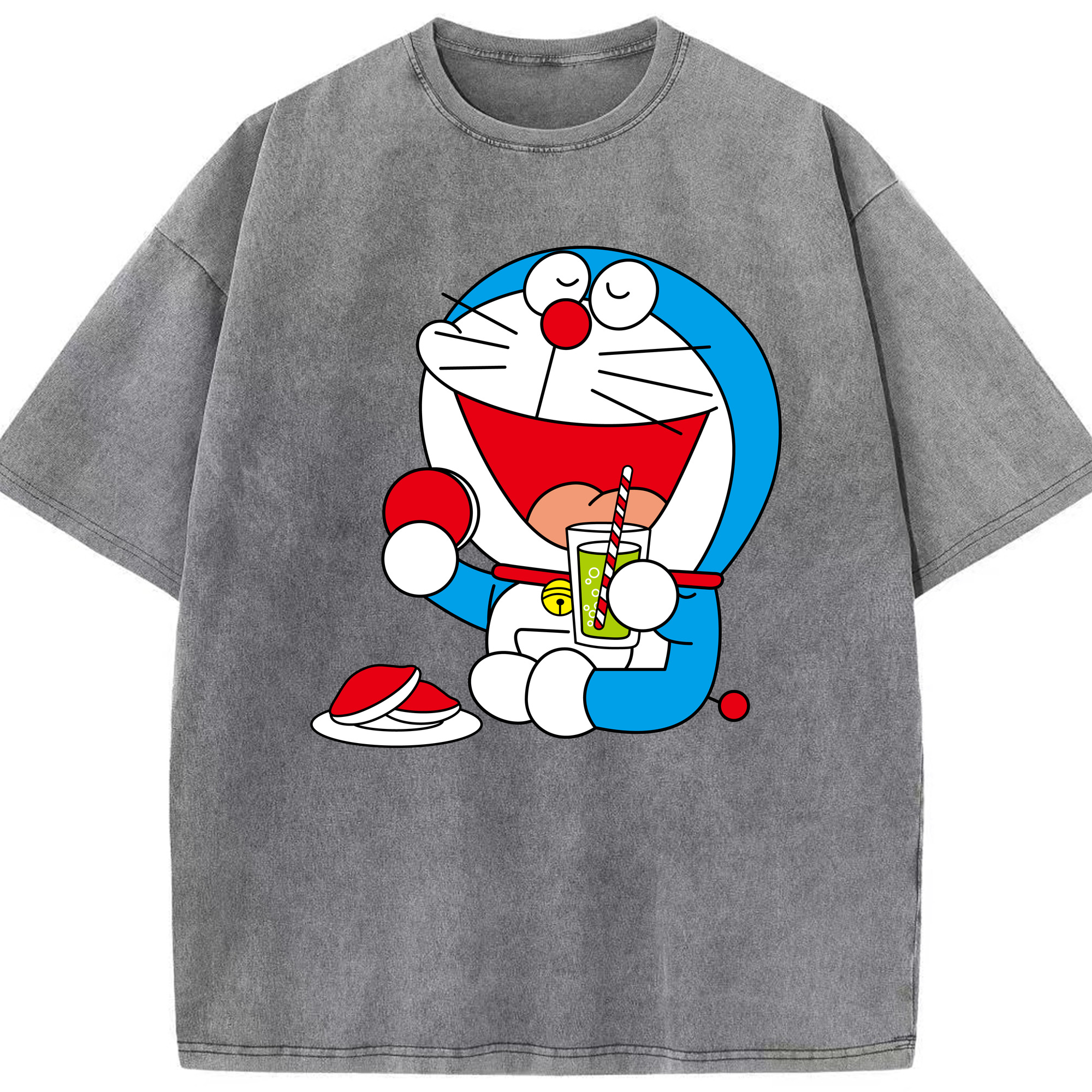 （画像用） ドラえもん Doraemon 綿100% ヴィンテージ風 半袖Tシャツ（フロントプリント）