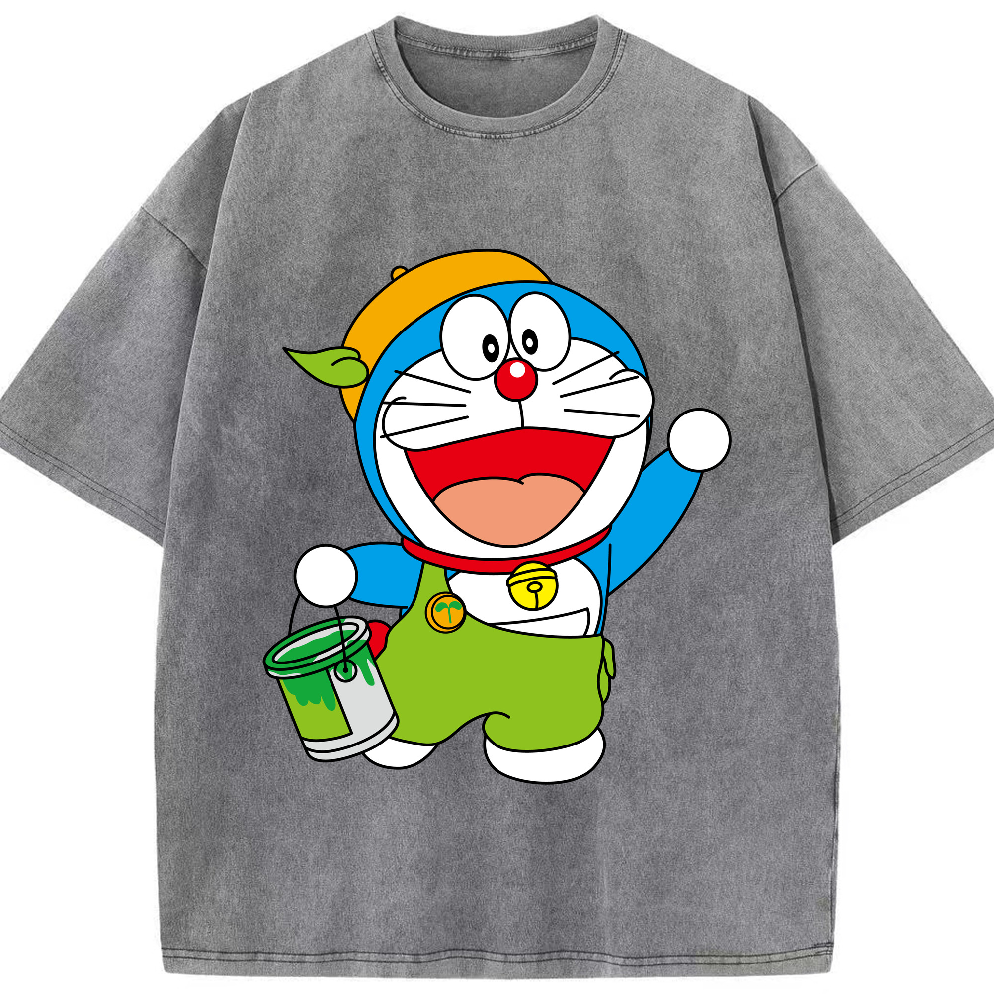 （画像用） ドラえもん Doraemon 綿100% ヴィンテージ風 半袖Tシャツ（フロントプリント）