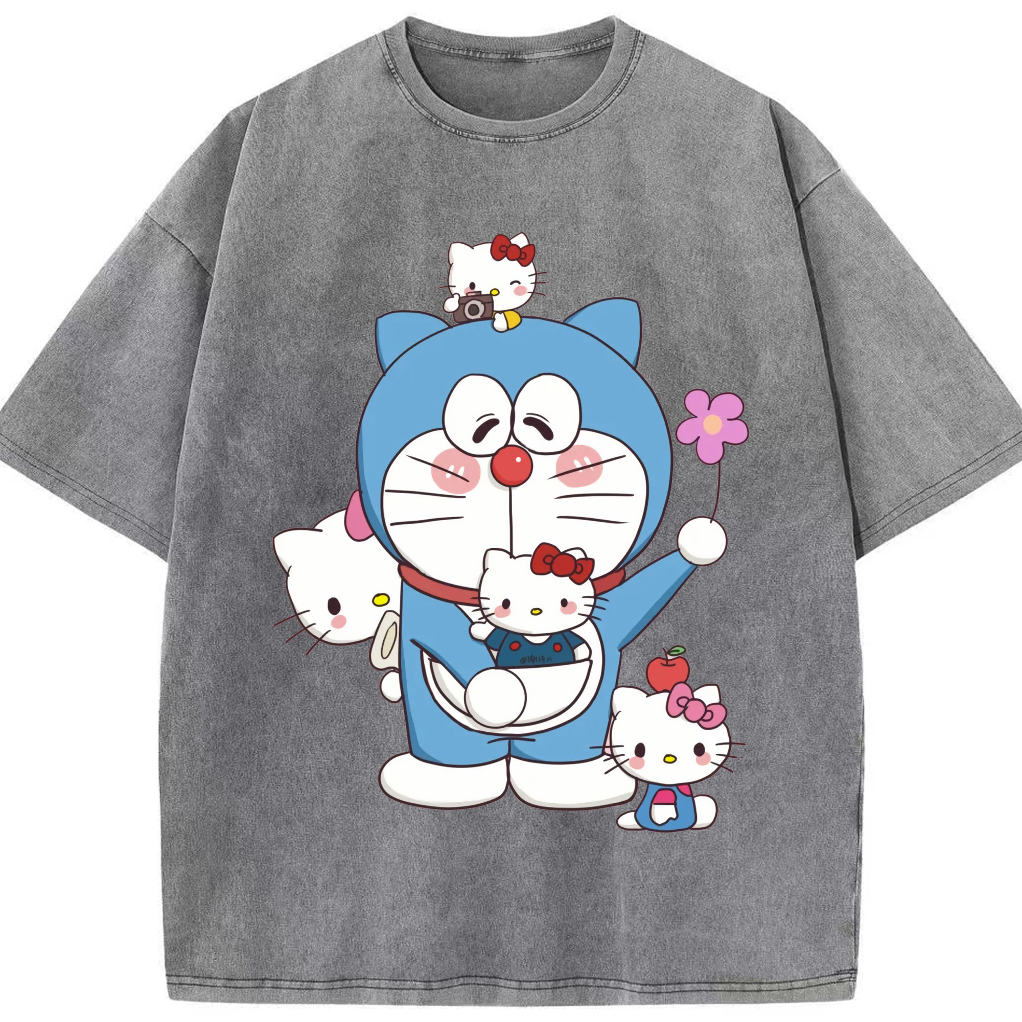 （画像用） ドラえもん Doraemon 綿100% ヴィンテージ風 半袖Tシャツ（フロントプリント）