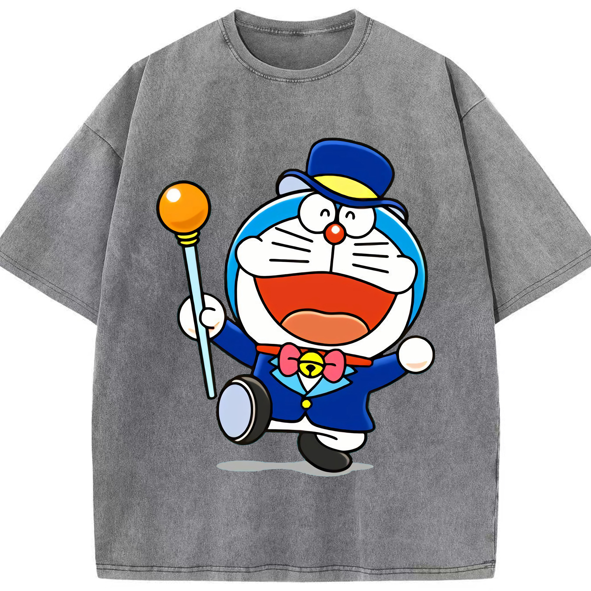 （画像用） ドラえもん Doraemon 綿100% ヴィンテージ風 半袖Tシャツ（フロントプリント）