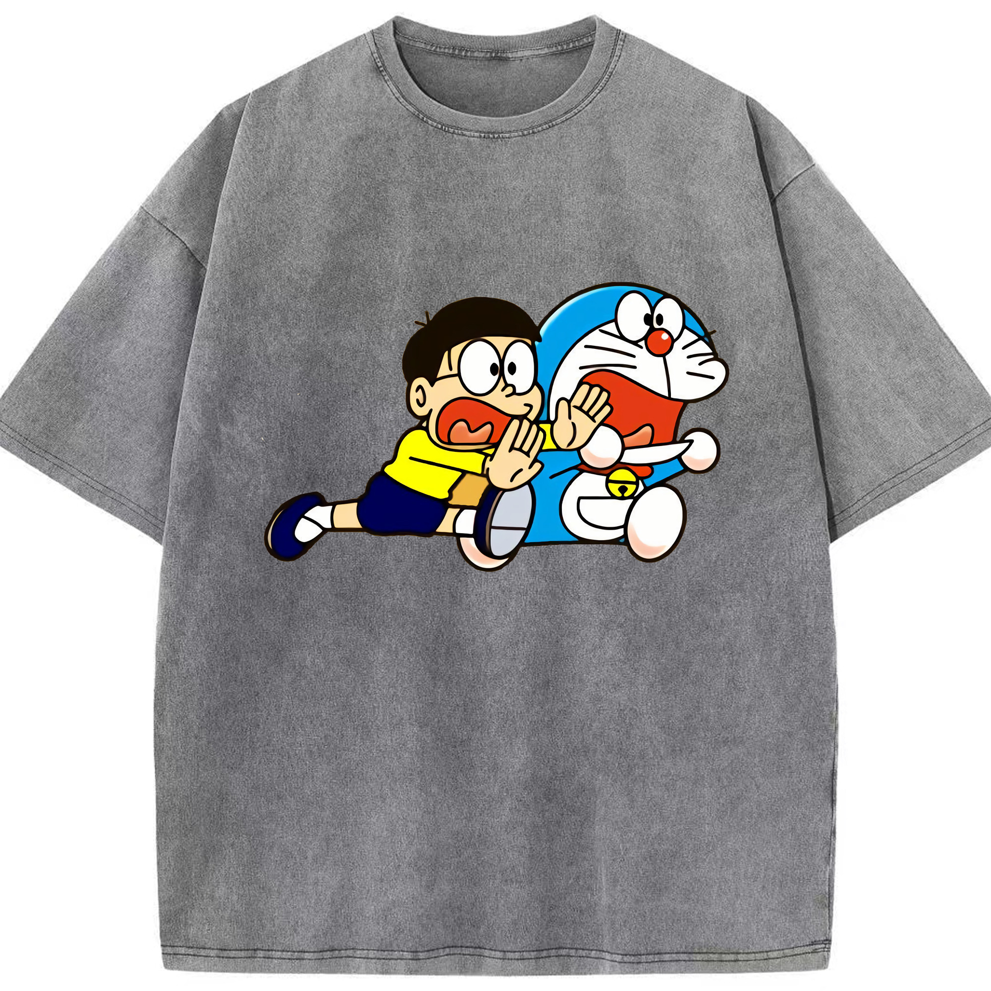 （画像用） ドラえもん Doraemon 綿100% ヴィンテージ風 半袖Tシャツ（フロントプリント）