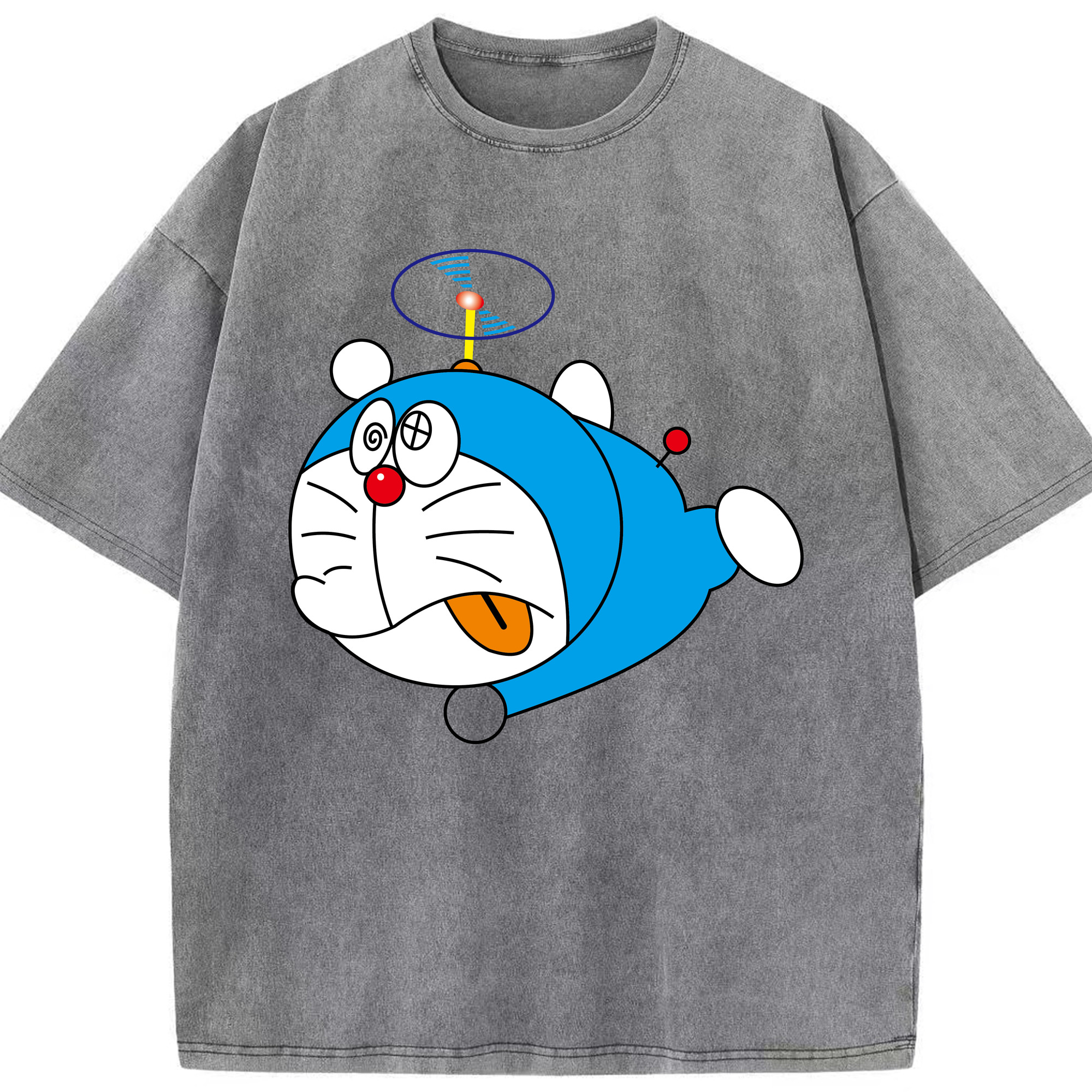 （画像用） ドラえもん Doraemon 綿100% ヴィンテージ風 半袖Tシャツ（フロントプリント）