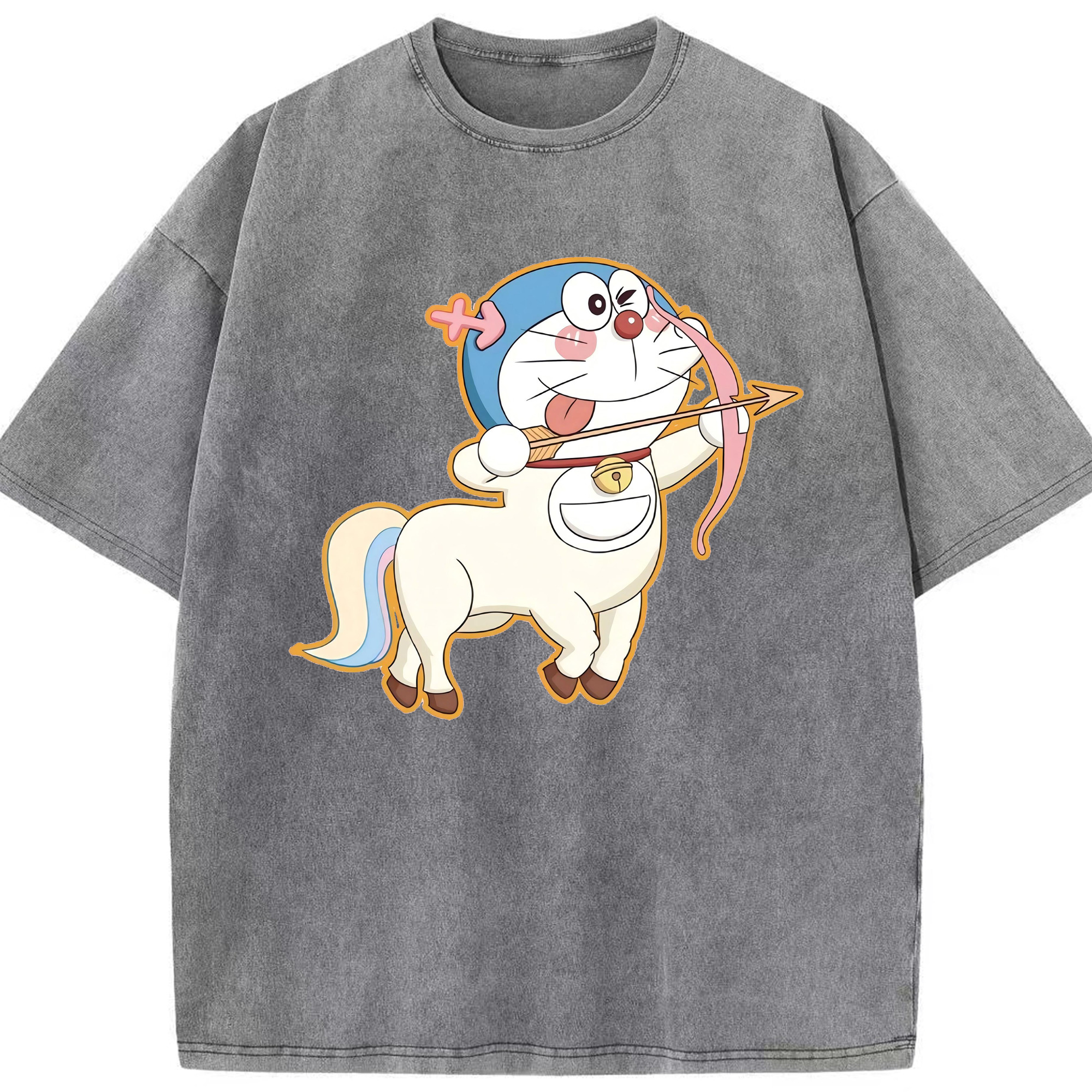 （画像用） ドラえもん Doraemon 綿100% ヴィンテージ風 半袖Tシャツ（フロントプリント）