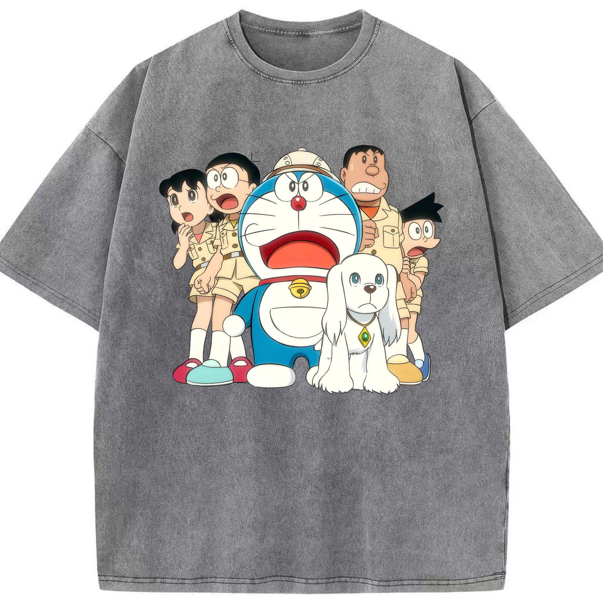 （画像用） ドラえもん Doraemon 綿100% ヴィンテージ風 半袖Tシャツ（フロントプリント）