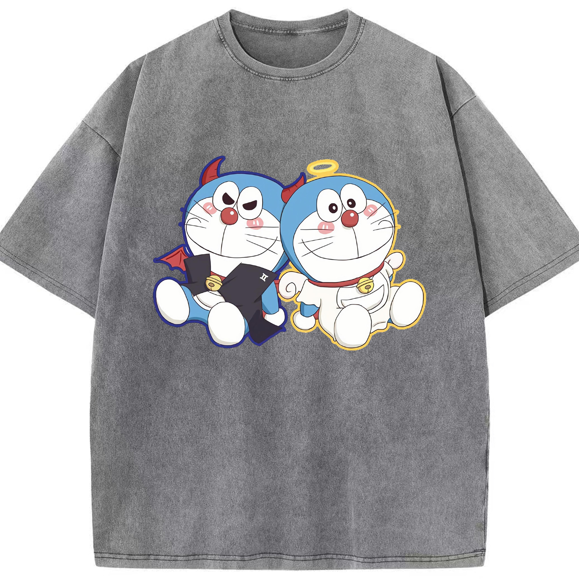 （画像用） ドラえもん Doraemon 綿100% ヴィンテージ風 半袖Tシャツ（フロントプリント）