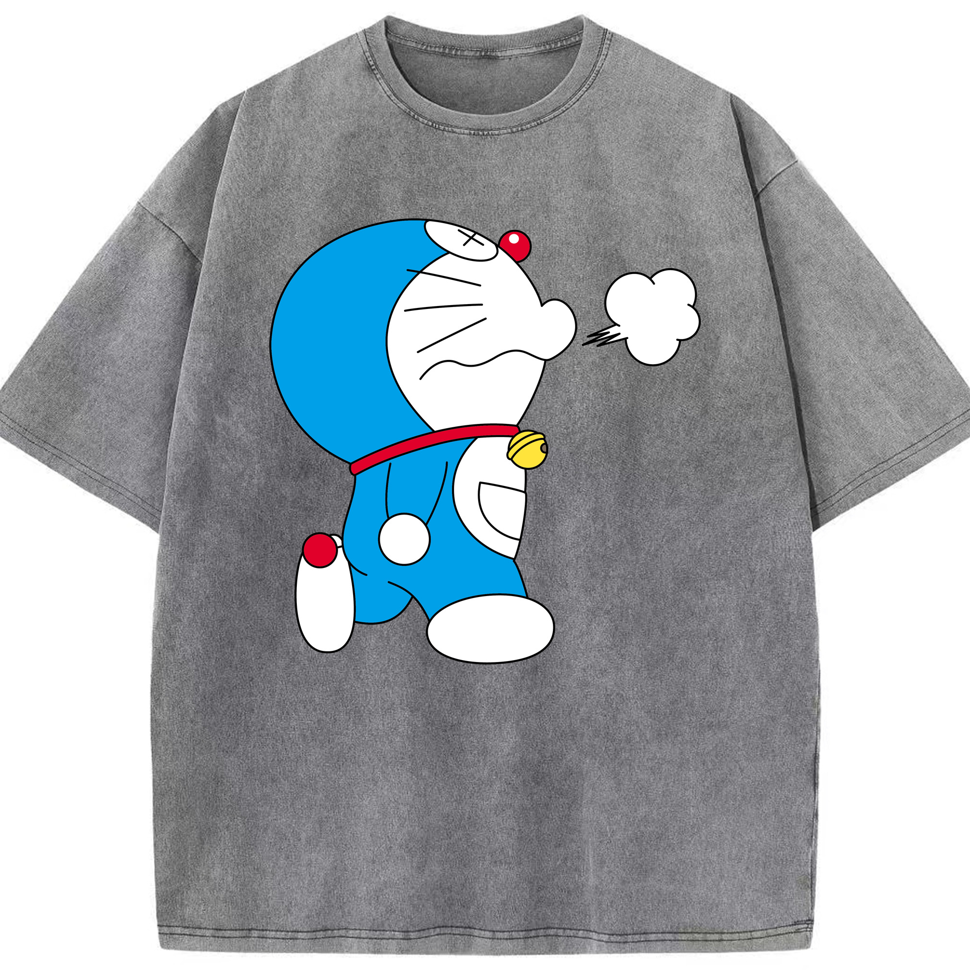 （画像用） ドラえもん Doraemon 綿100% ヴィンテージ風 半袖Tシャツ（フロントプリント）