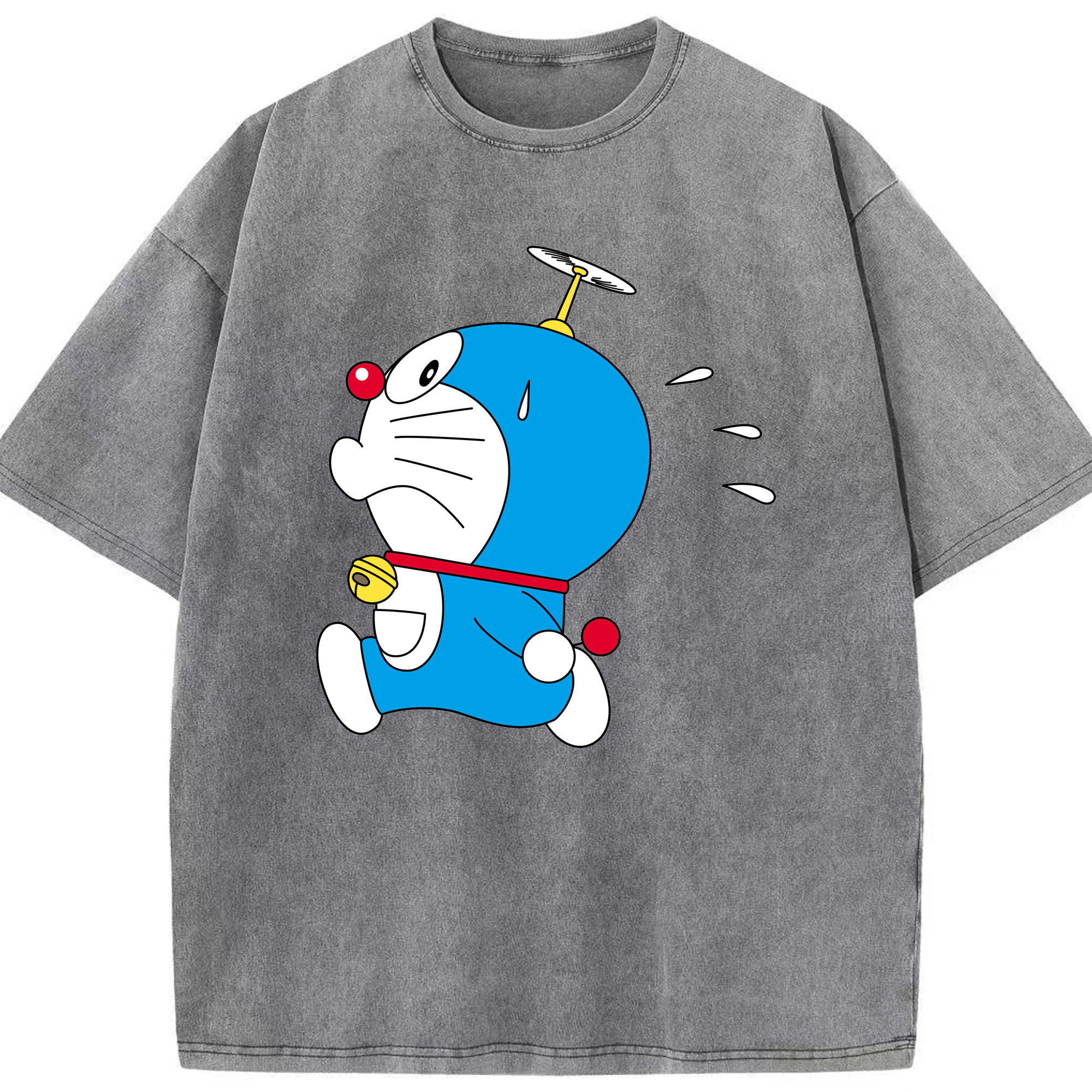 （画像用） ドラえもん Doraemon 綿100% ヴィンテージ風 半袖Tシャツ（フロントプリント）