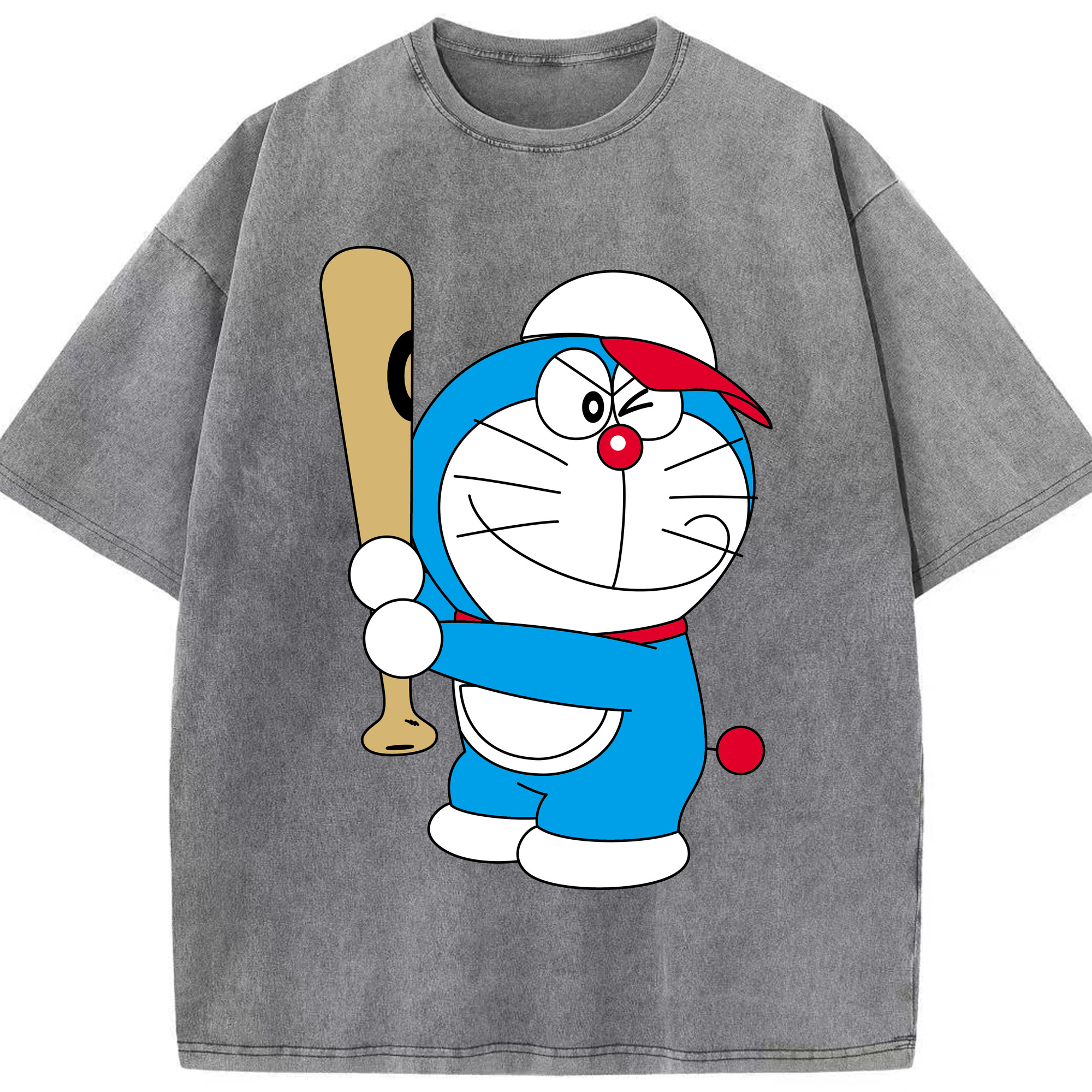 （画像用） ドラえもん Doraemon 綿100% ヴィンテージ風 半袖Tシャツ（フロントプリント）