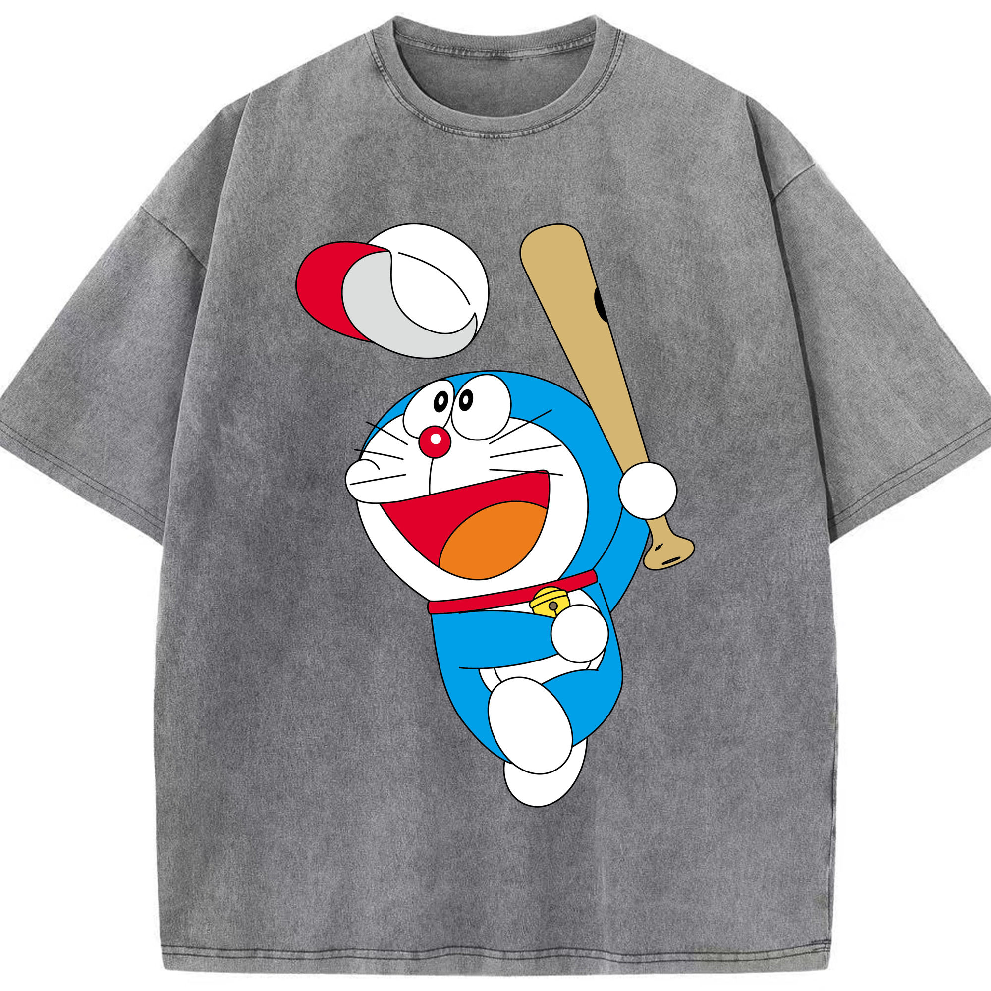 （画像用） ドラえもん Doraemon 綿100% ヴィンテージ風 半袖Tシャツ（フロントプリント）