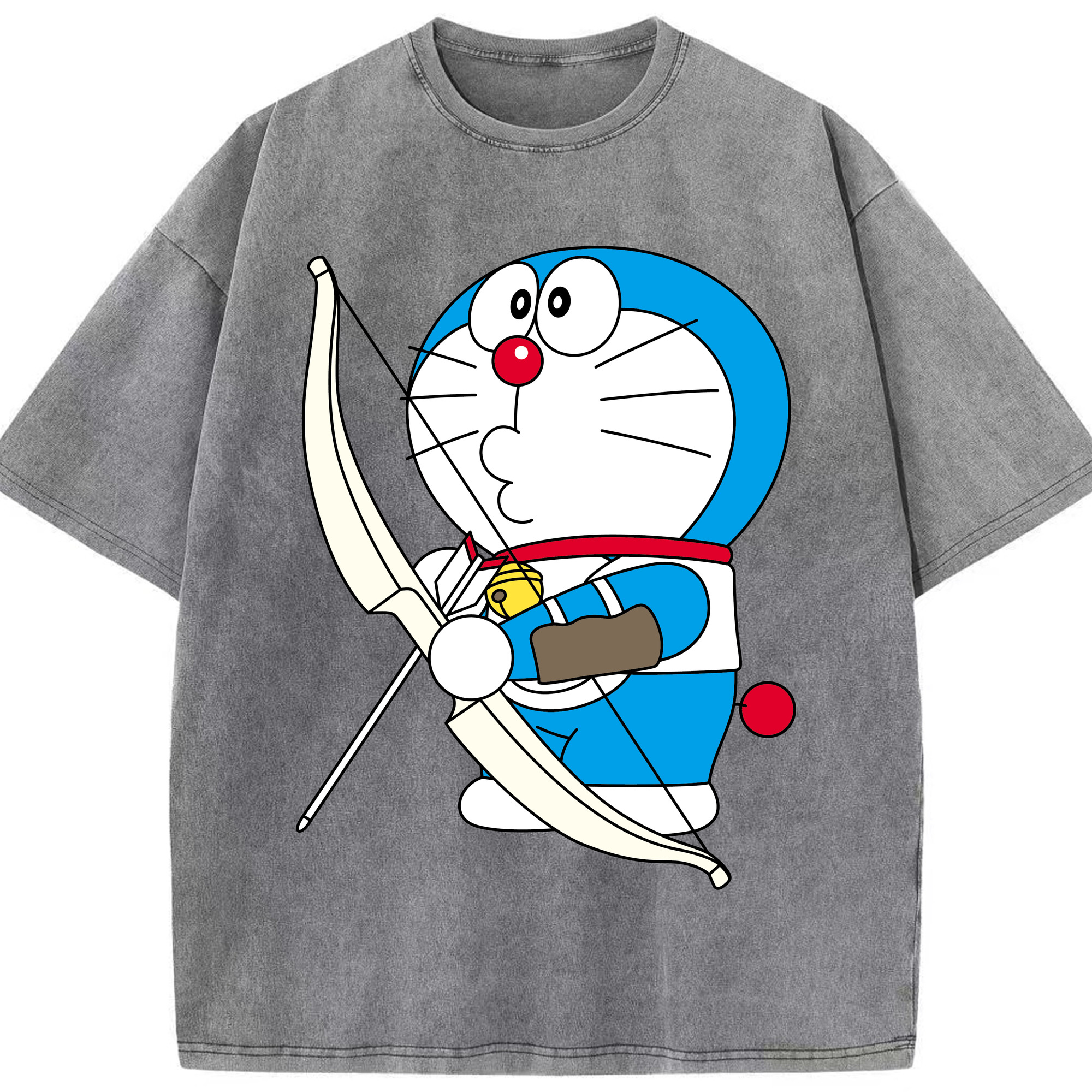 （画像用） ドラえもん Doraemon 綿100% ヴィンテージ風 半袖Tシャツ（フロントプリント）