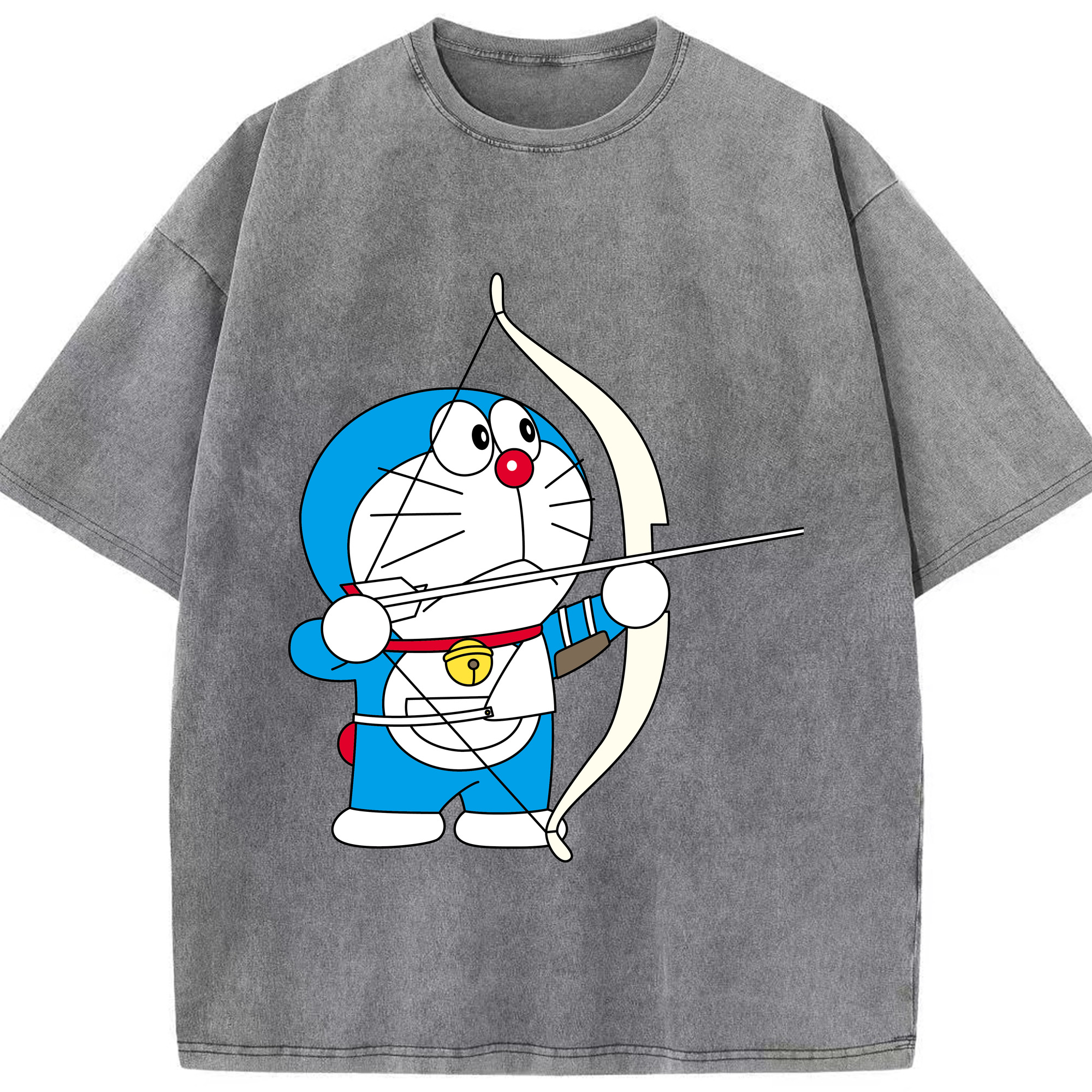 （画像用） ドラえもん Doraemon 綿100% ヴィンテージ風 半袖Tシャツ（フロントプリント）