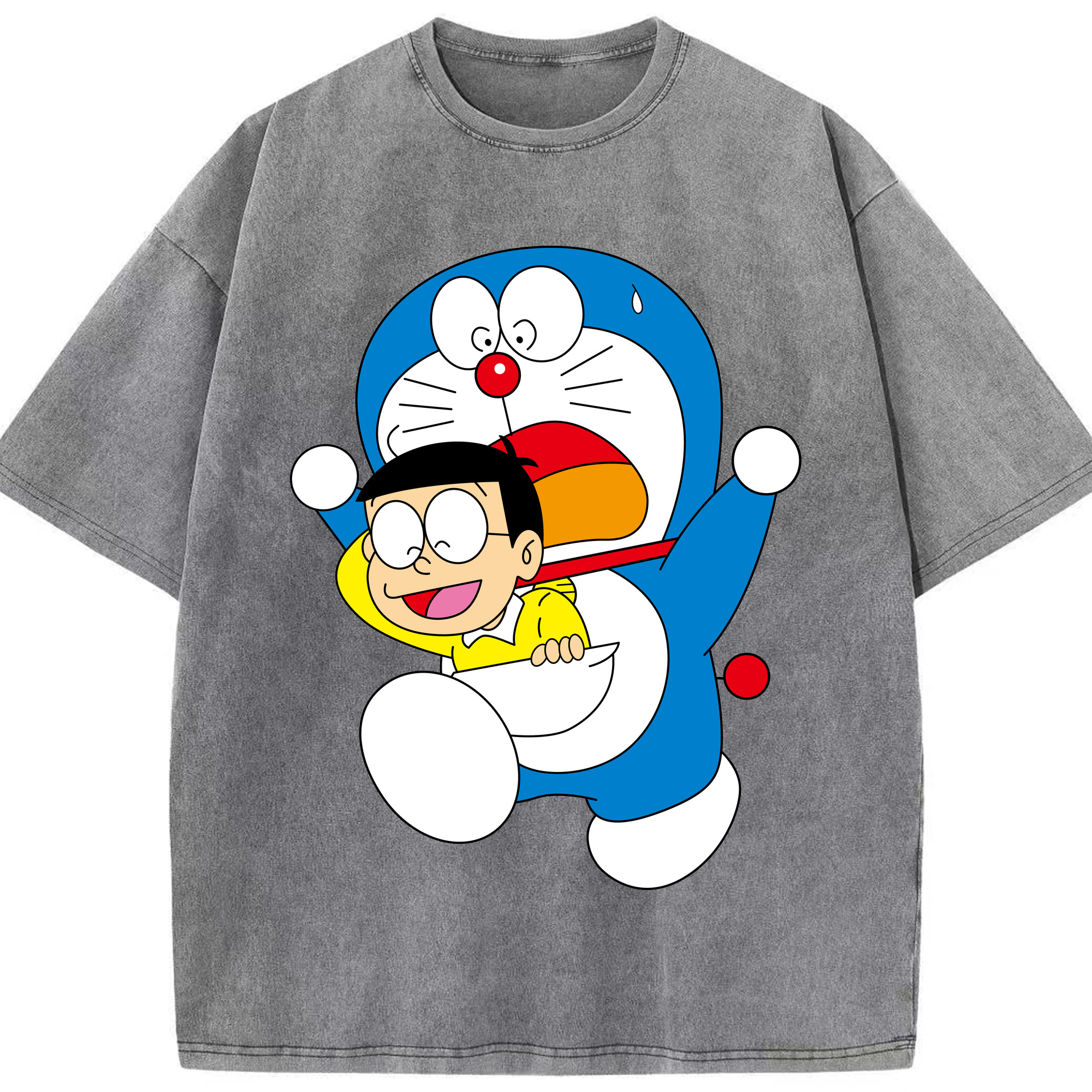 （画像用） ドラえもん Doraemon 綿100% ヴィンテージ風 半袖Tシャツ（フロントプリント）
