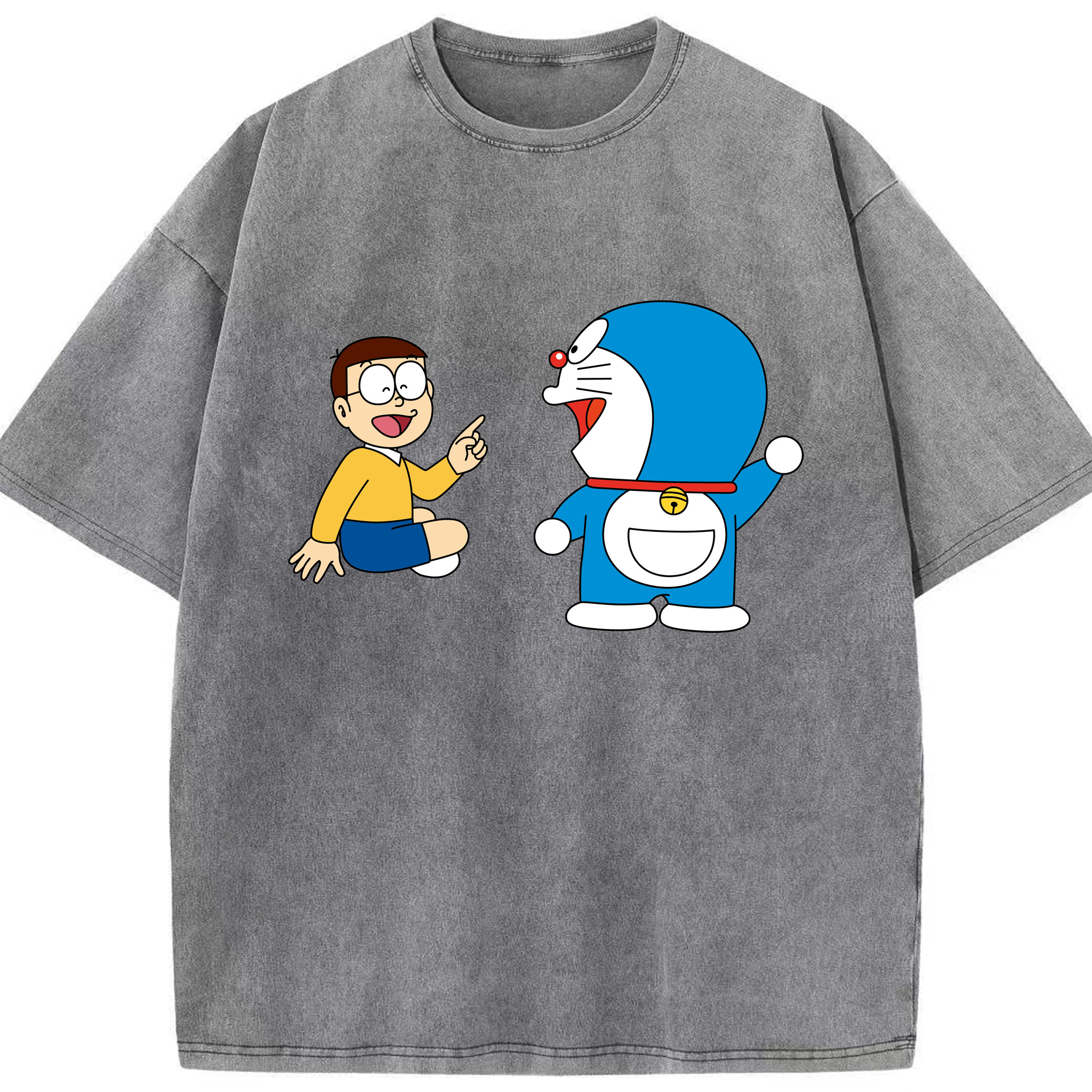 （画像用） ドラえもん Doraemon 綿100% ヴィンテージ風 半袖Tシャツ（フロントプリント）