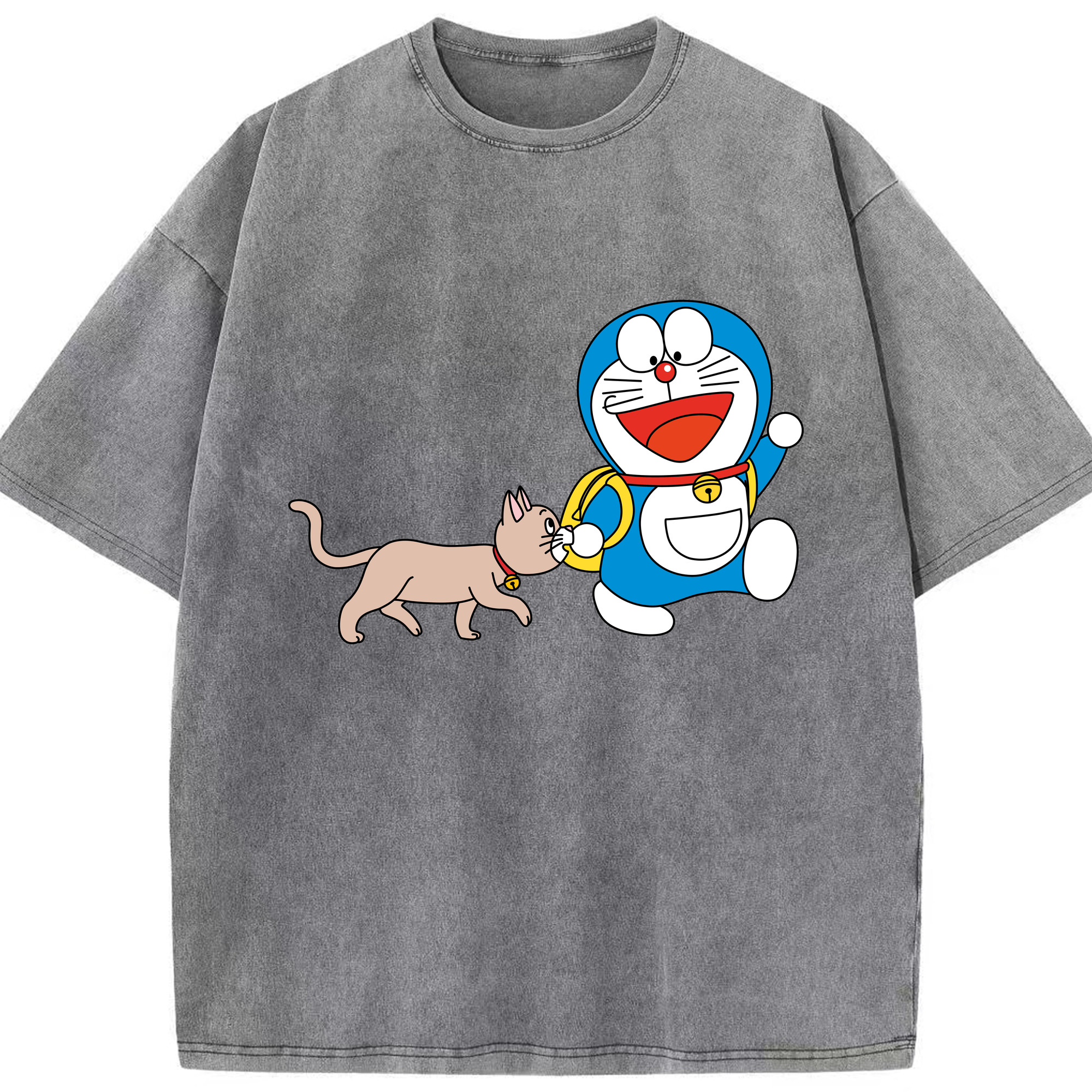 （画像用） ドラえもん Doraemon 綿100% ヴィンテージ風 半袖Tシャツ（フロントプリント）