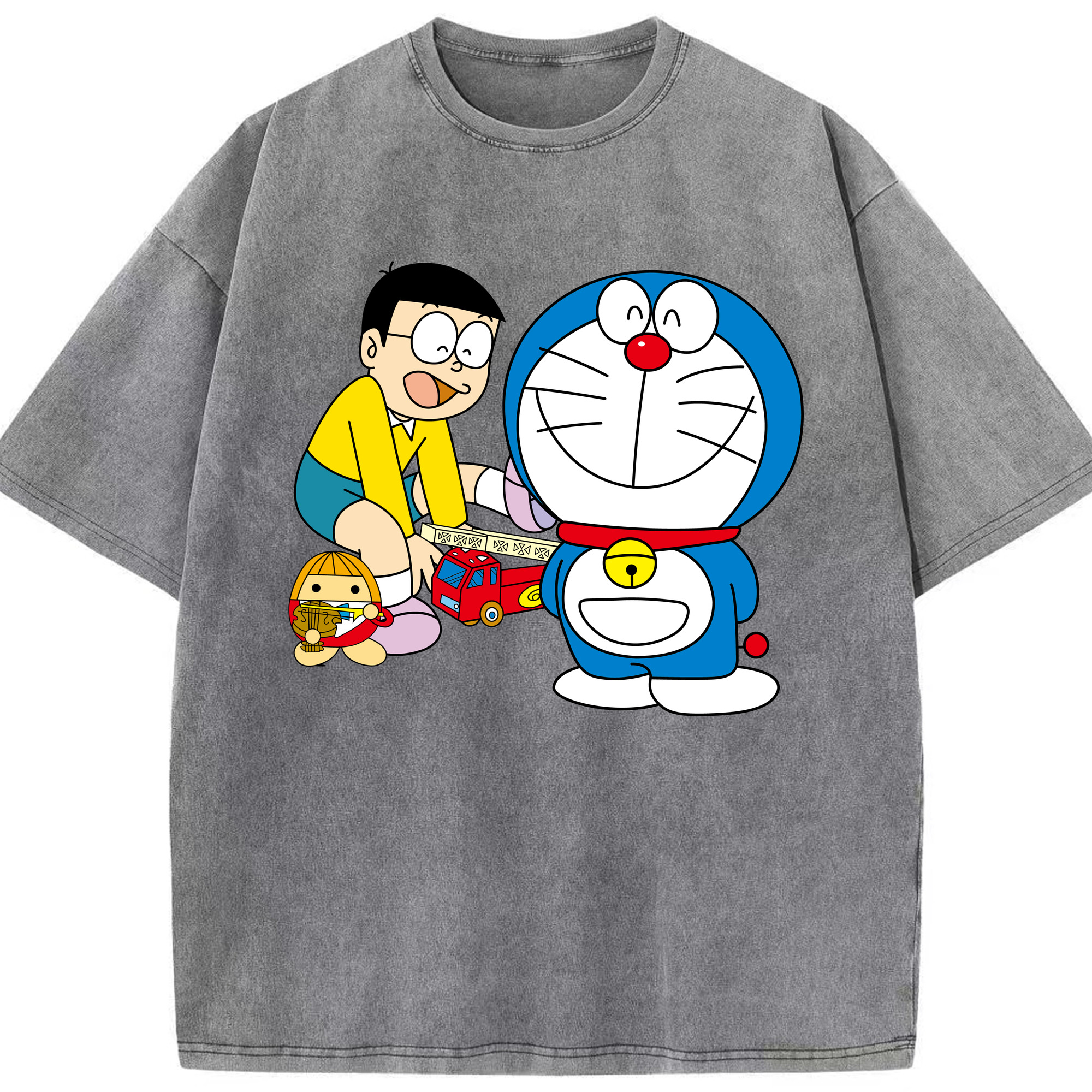 （画像用） ドラえもん Doraemon 綿100% ヴィンテージ風 半袖Tシャツ（フロントプリント）