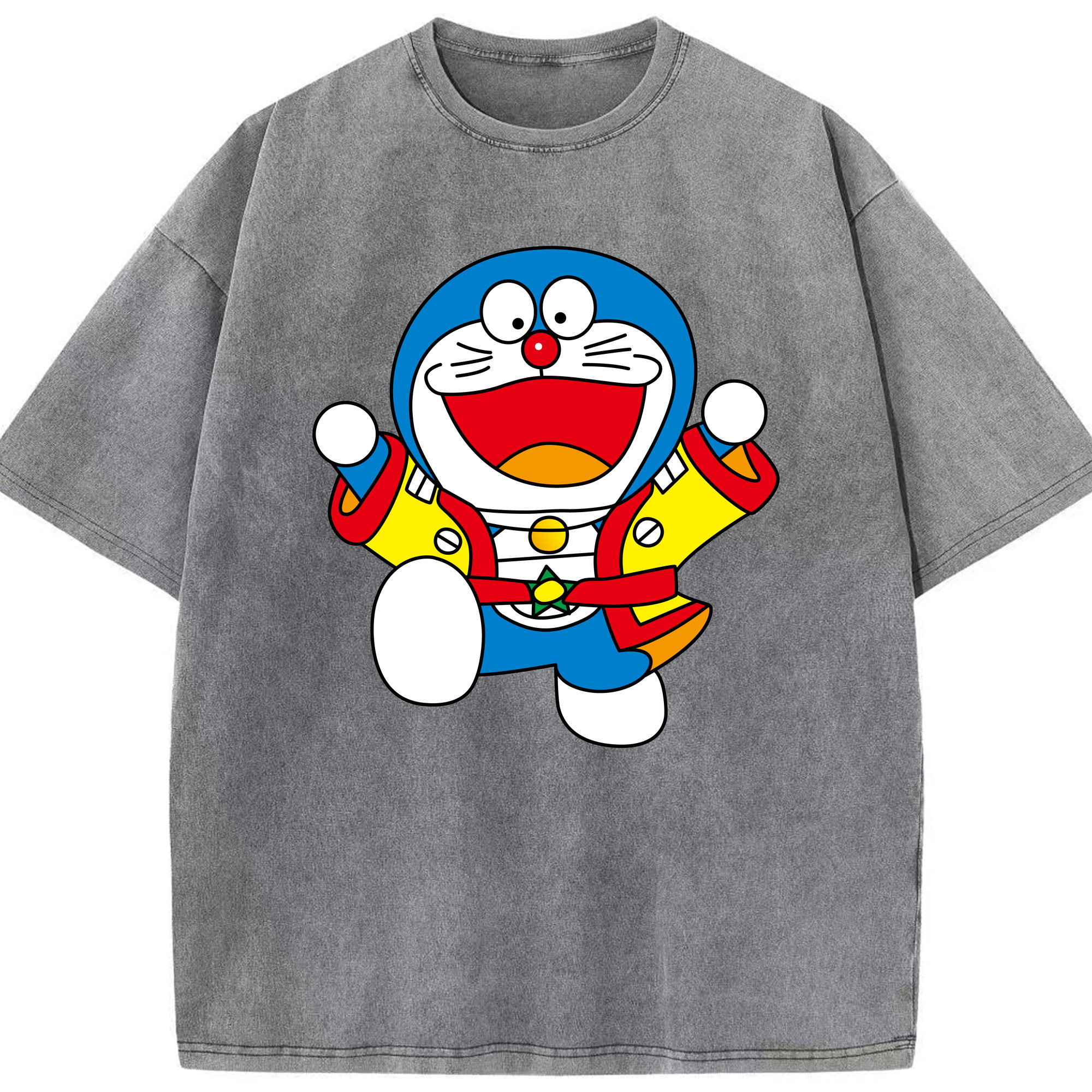 （画像用） ドラえもん Doraemon 綿100% ヴィンテージ風 半袖Tシャツ（フロントプリント）