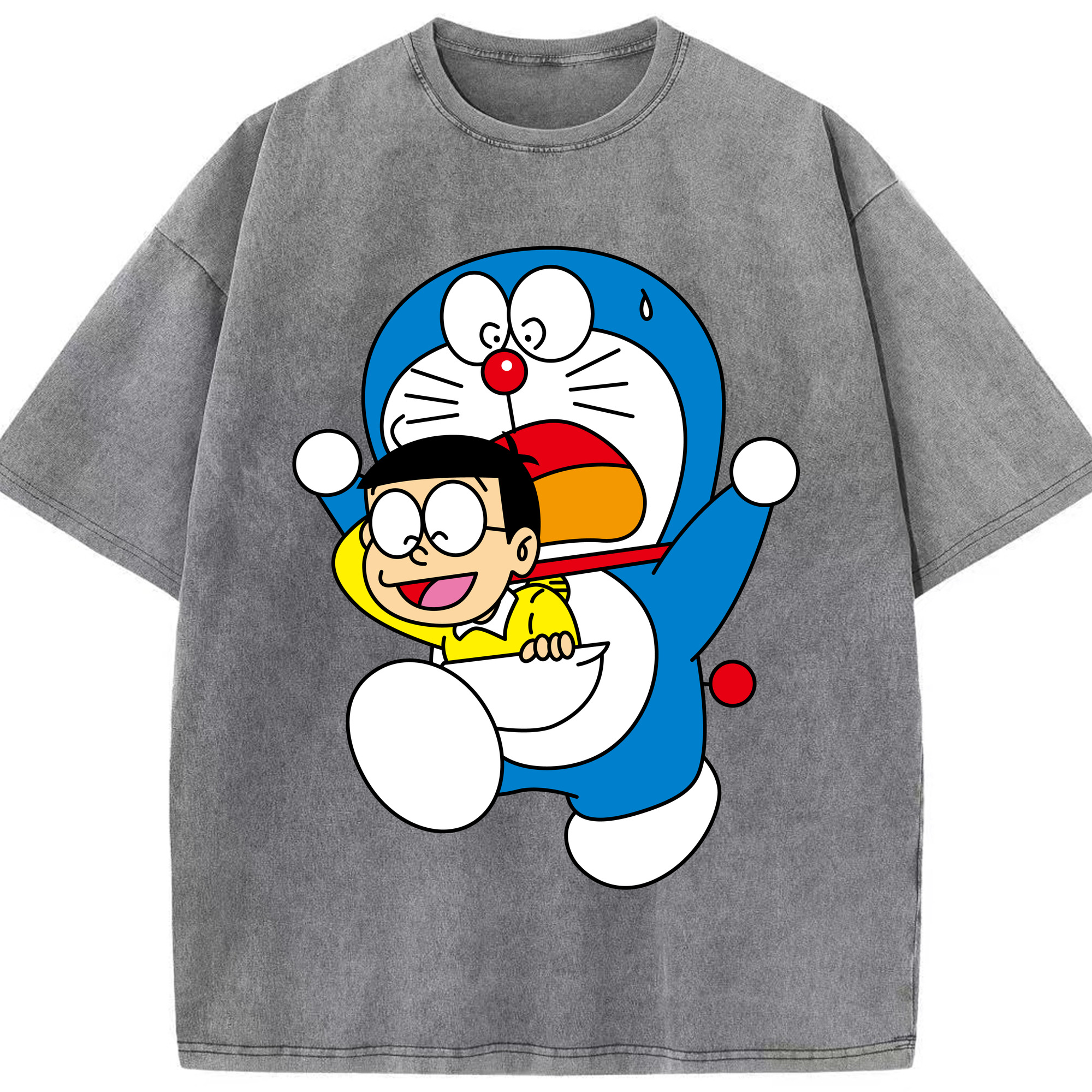 （画像用） ドラえもん Doraemon 綿100% ヴィンテージ風 半袖Tシャツ（フロントプリント）