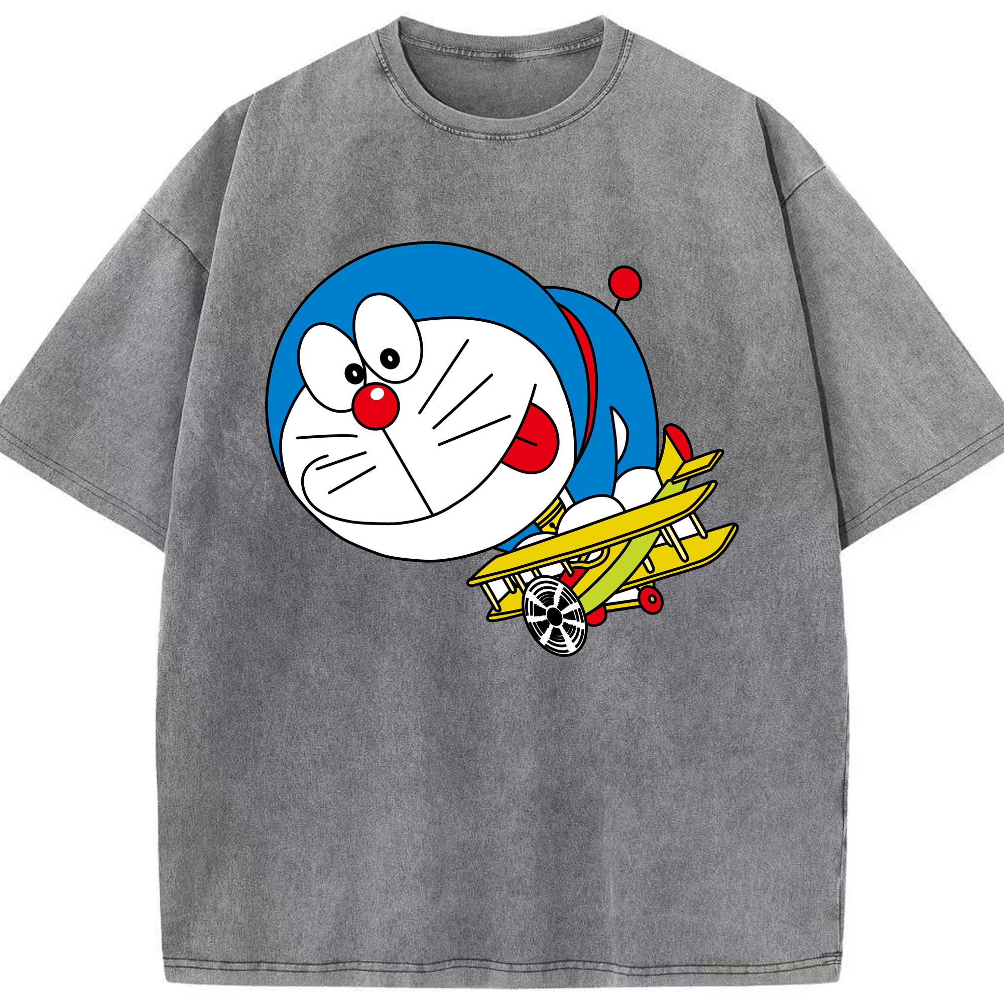 （画像用） ドラえもん Doraemon 綿100% ヴィンテージ風 半袖Tシャツ（フロントプリント）
