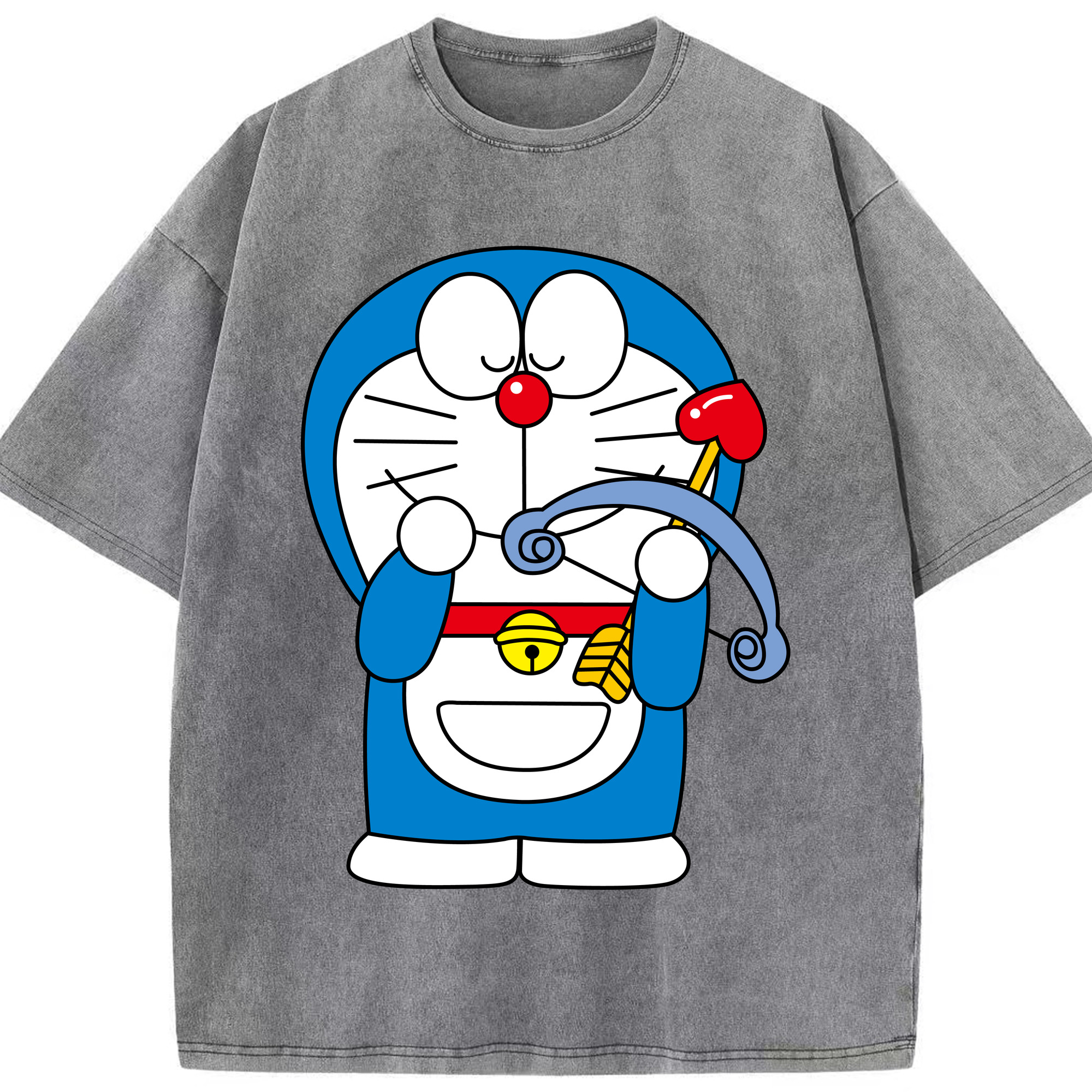 （画像用） ドラえもん Doraemon 綿100% ヴィンテージ風 半袖Tシャツ（フロントプリント）